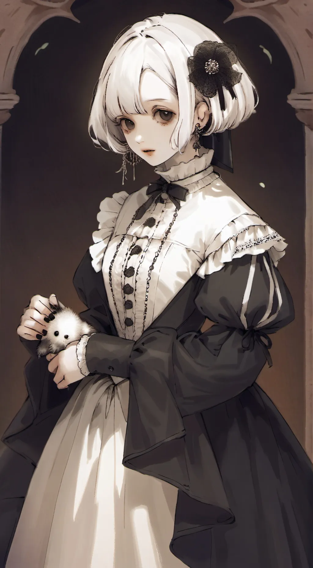ai character: maid mess background