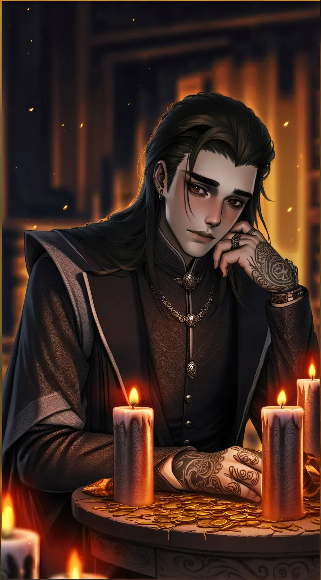 ai character: Larry *sally face* background