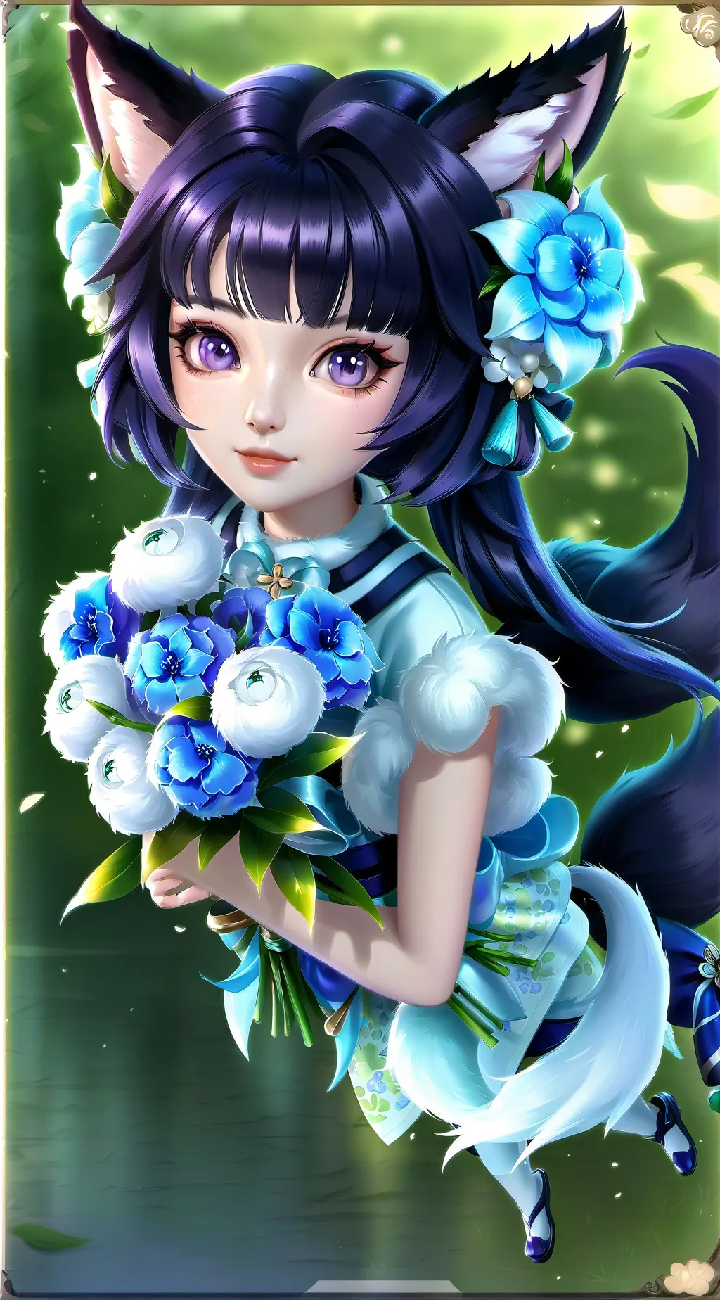 ai character: Bluebell the Flower Spirit background