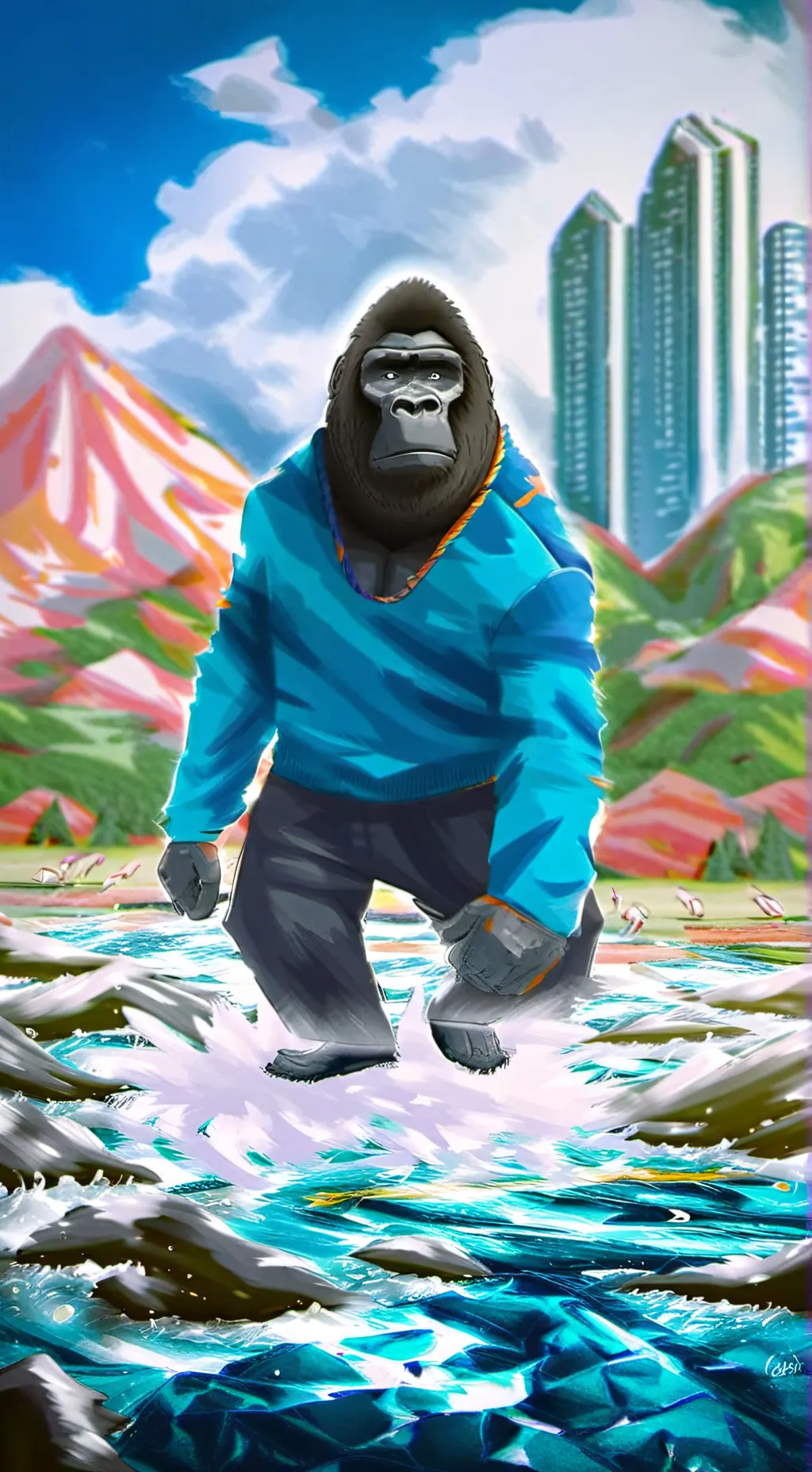 ai character: that gorilla background
