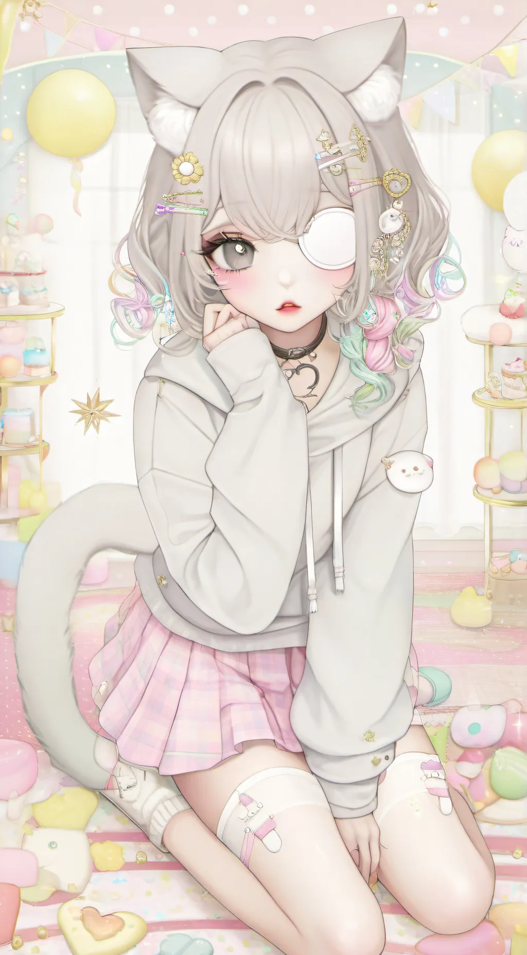 ai character: Lavender background