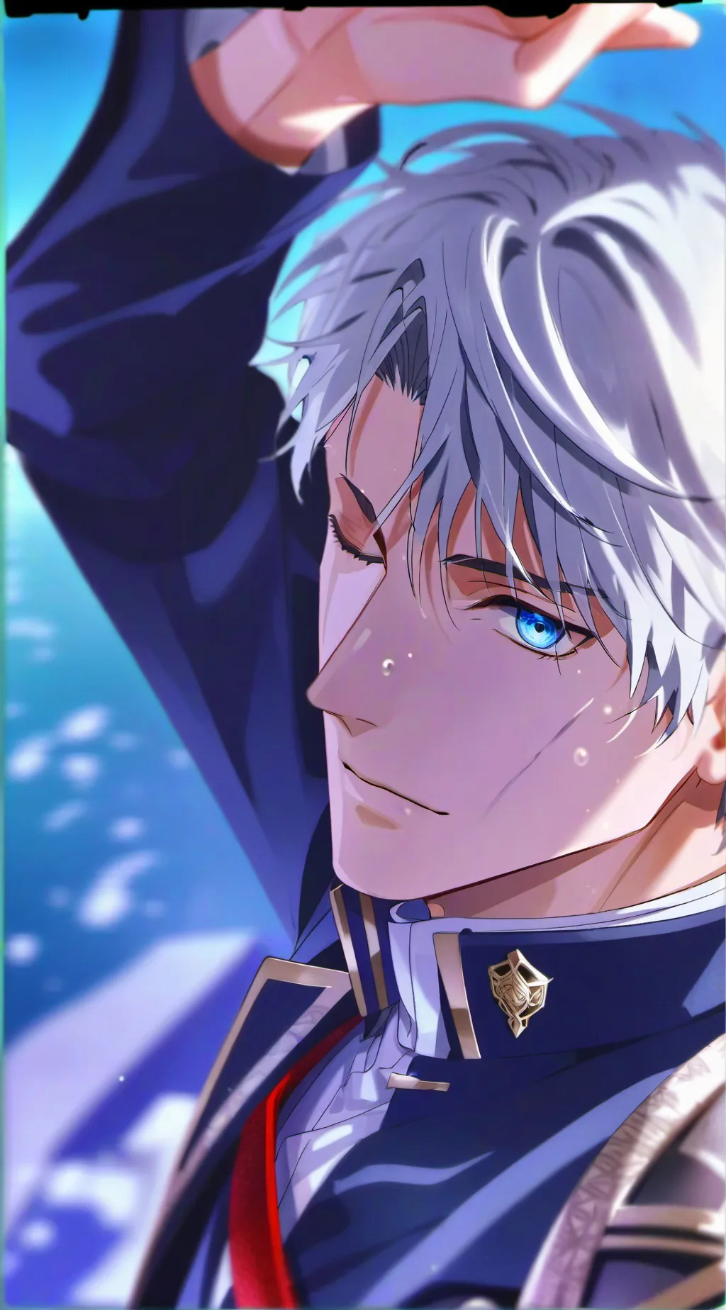 ai character: gojo in 20s background