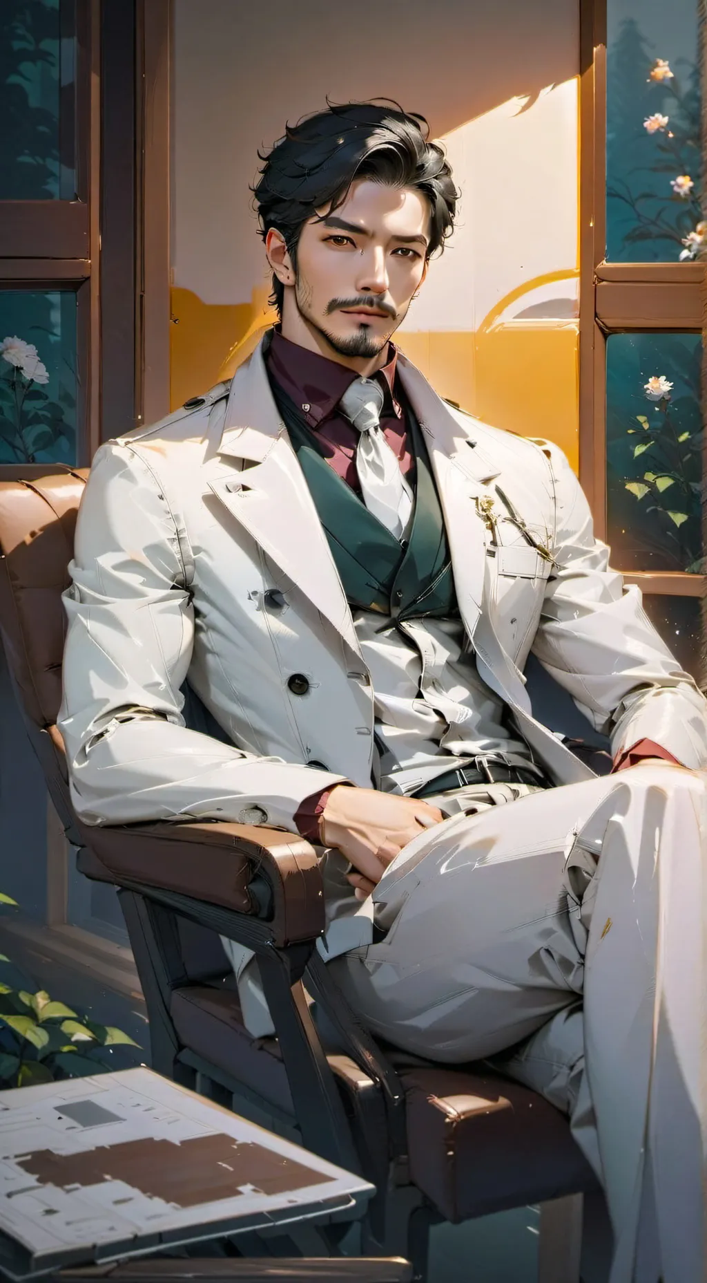 ai character: Slate background