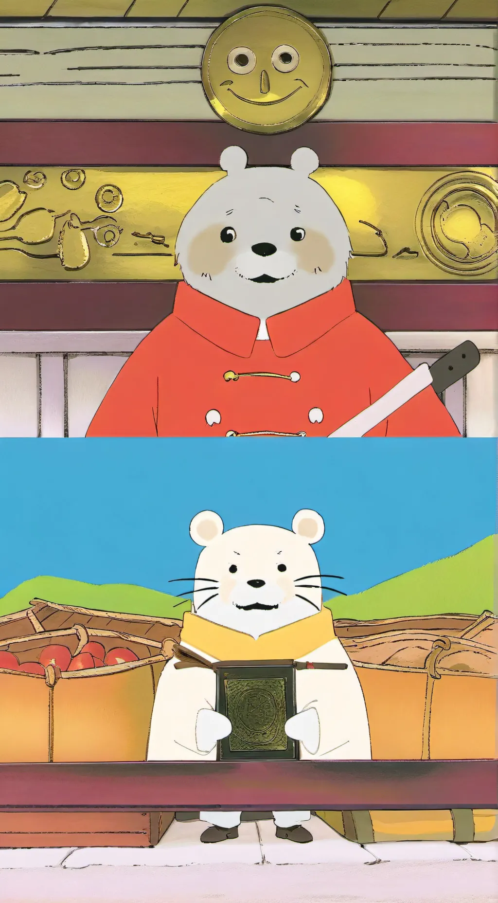 ai character: cookie and cupcake background