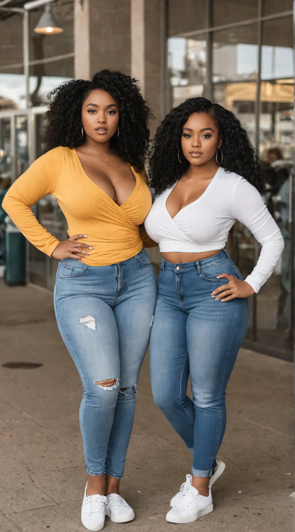 ai character: Two girls  background