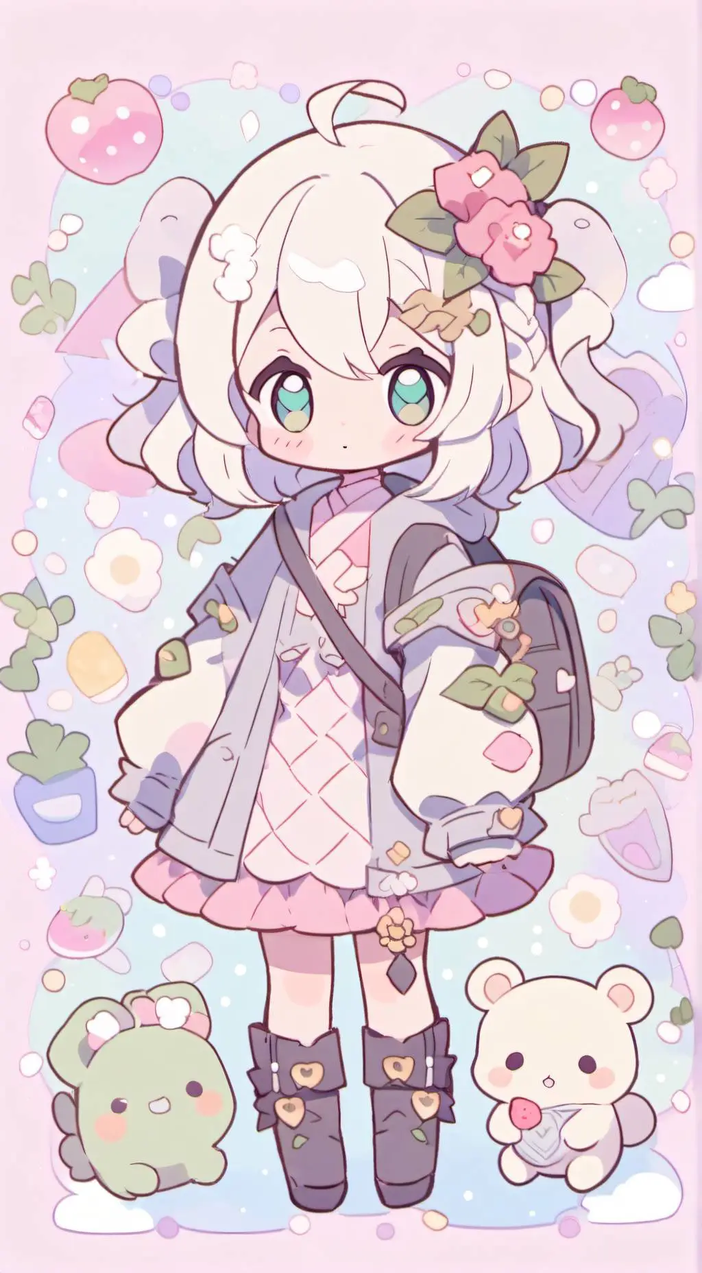 ai character: bebe pequeña  background