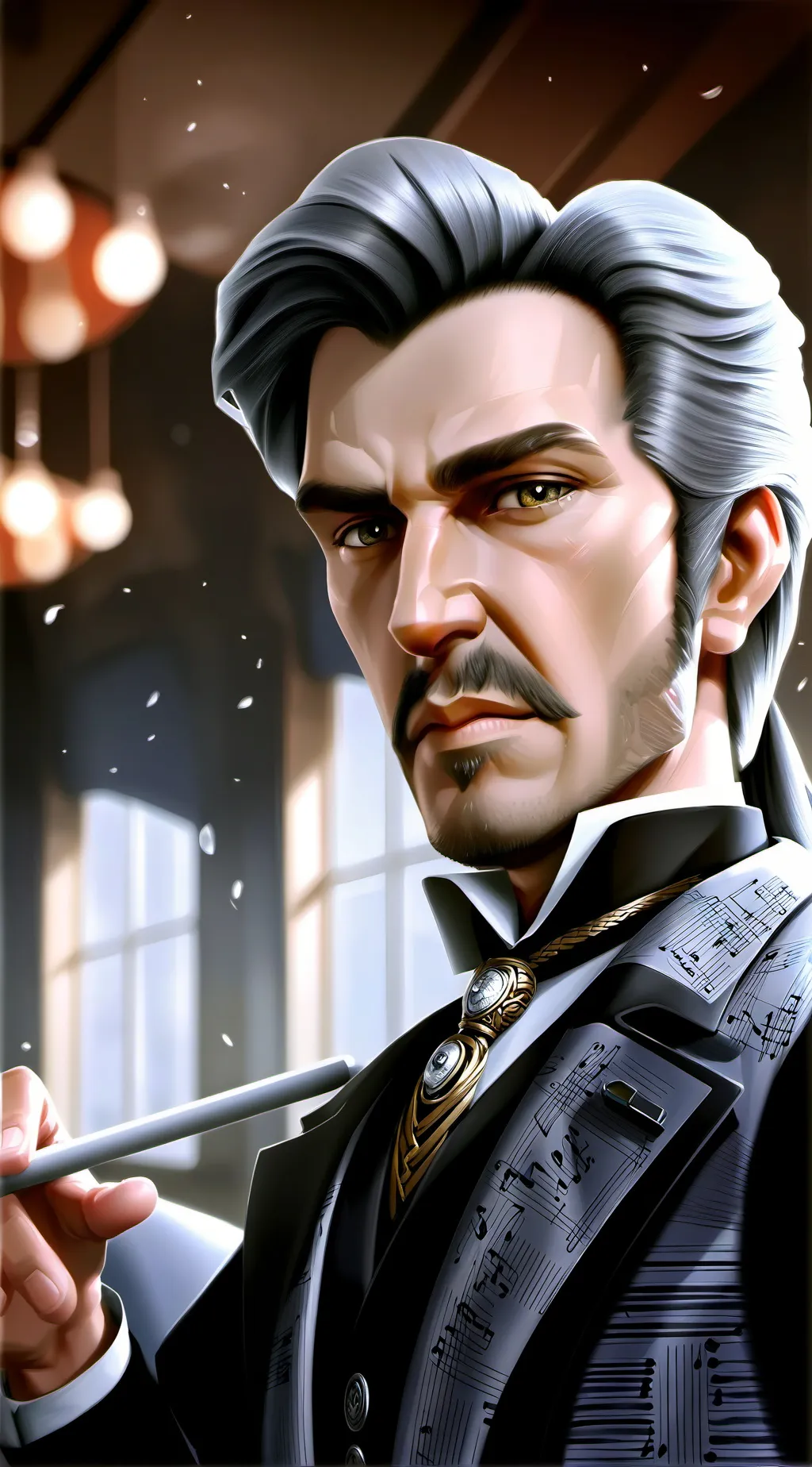 ai character: The Complaining Concert Conductor background