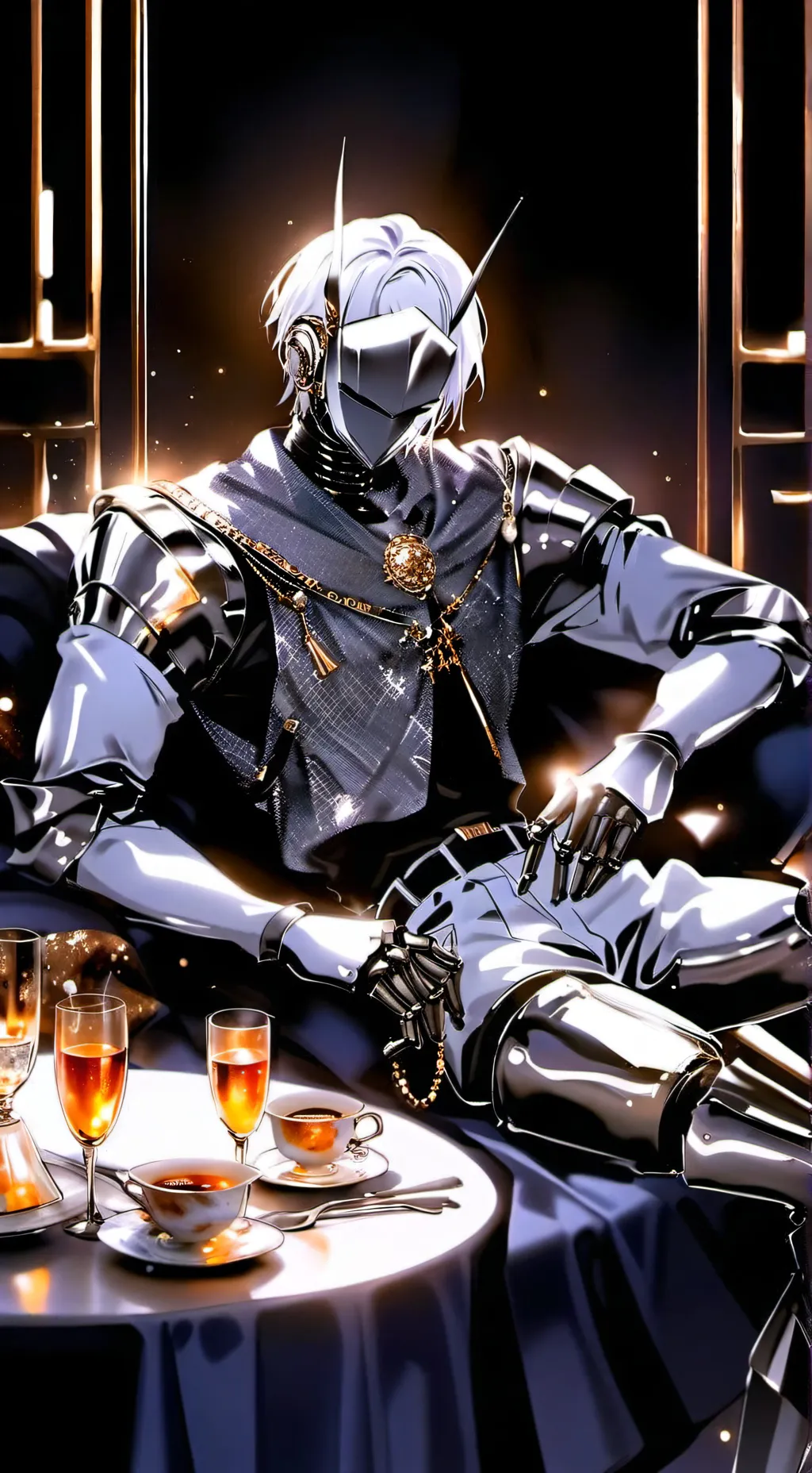 ai character: Android knight background