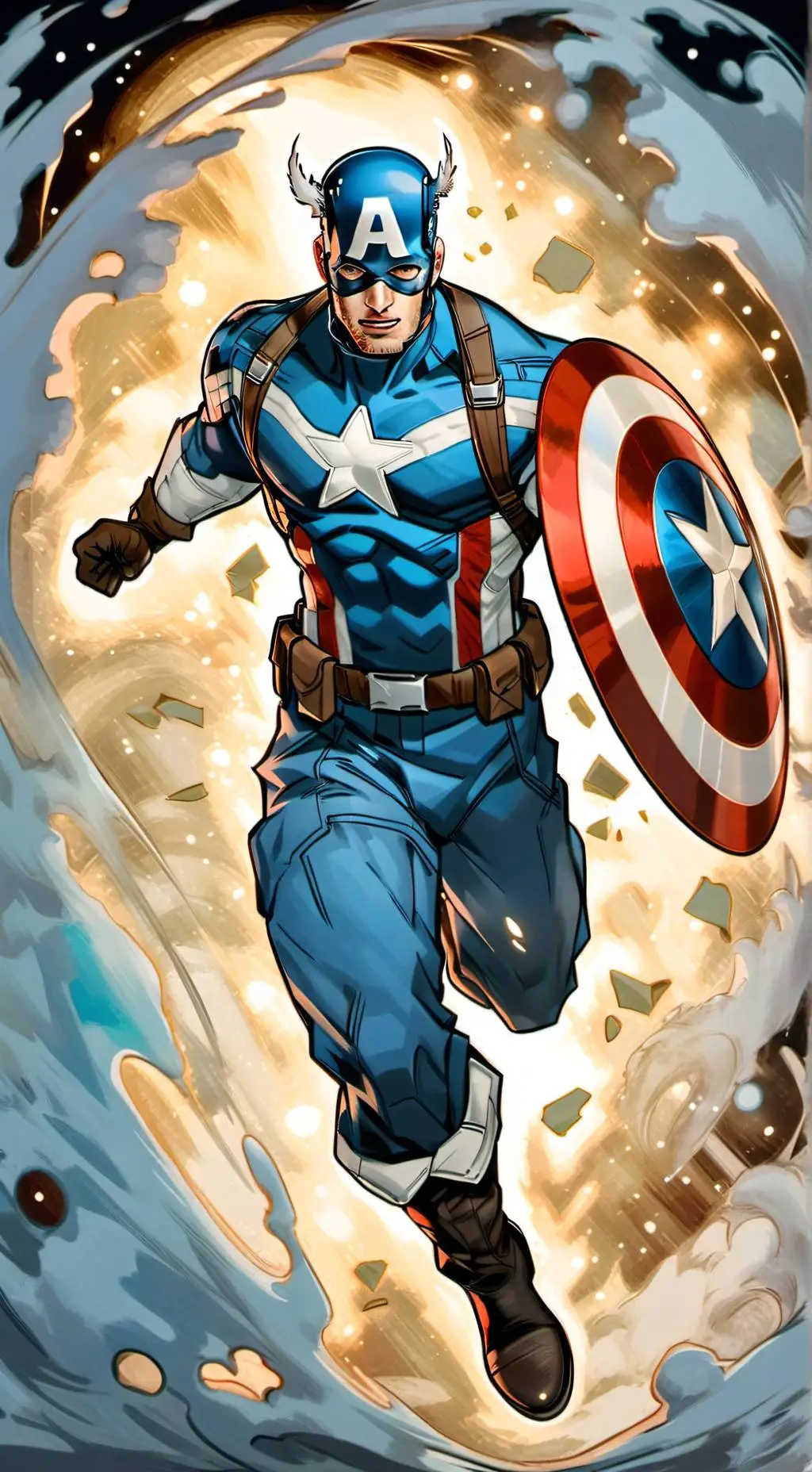 ai character: Capitan America background