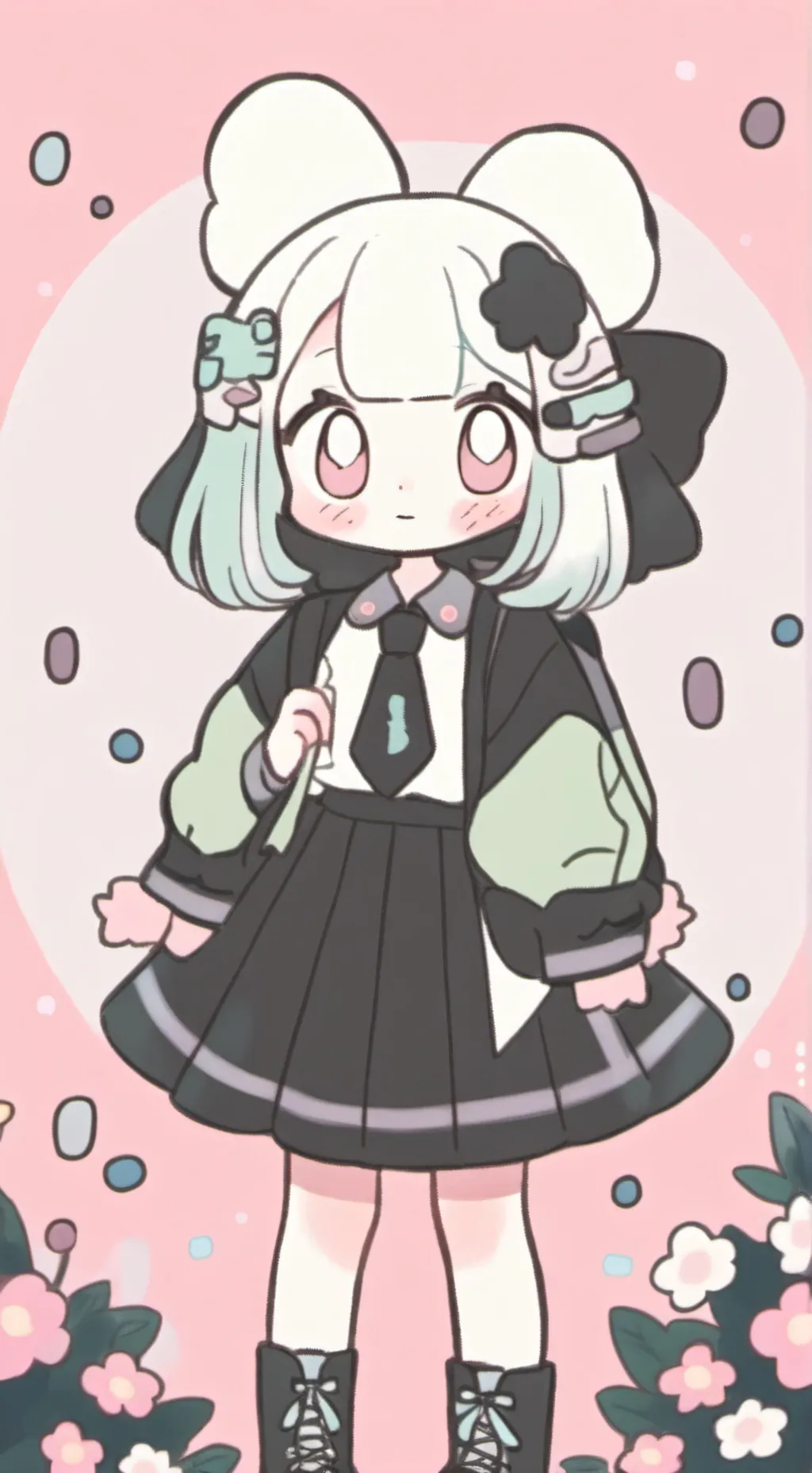 ai character: sick Bubble background