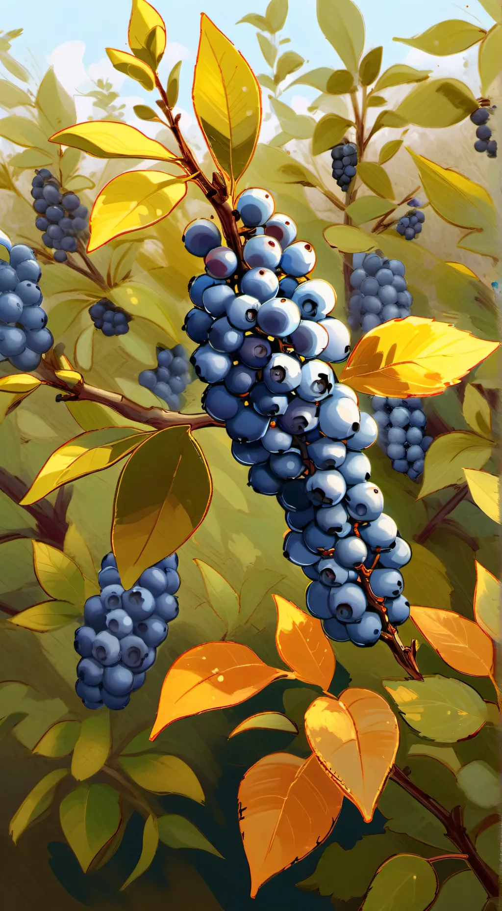 ai character: Blueberry Bush background