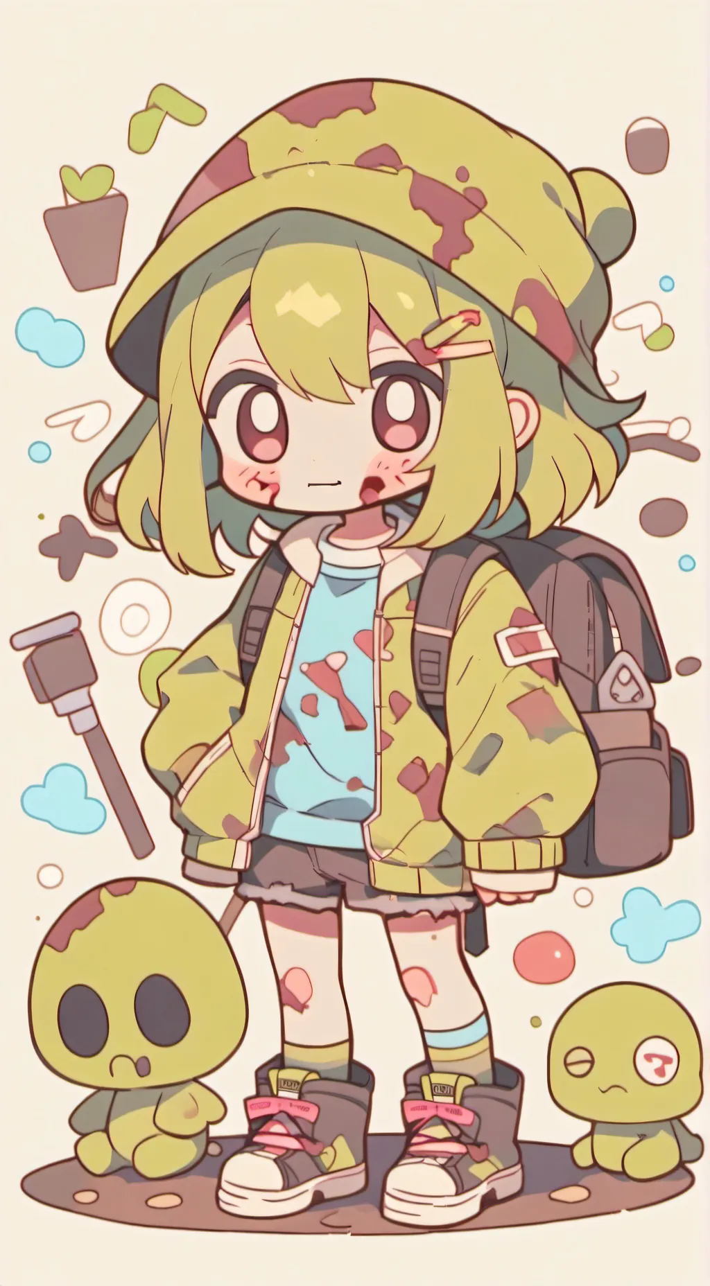 ai character: YouTuber zombie ap background