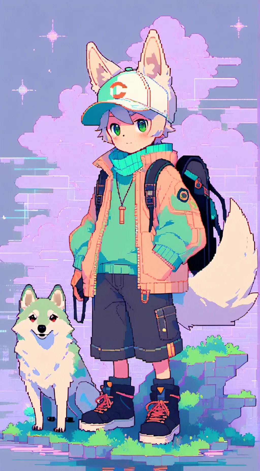 ai character: sky background