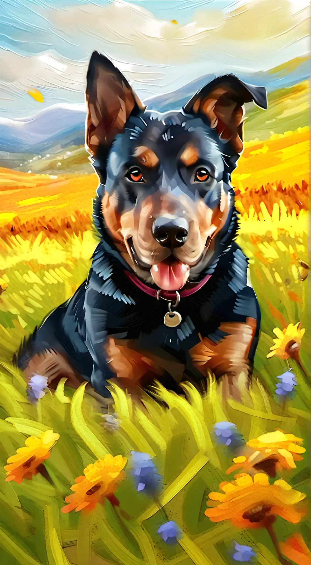 ai character: dog dimension background