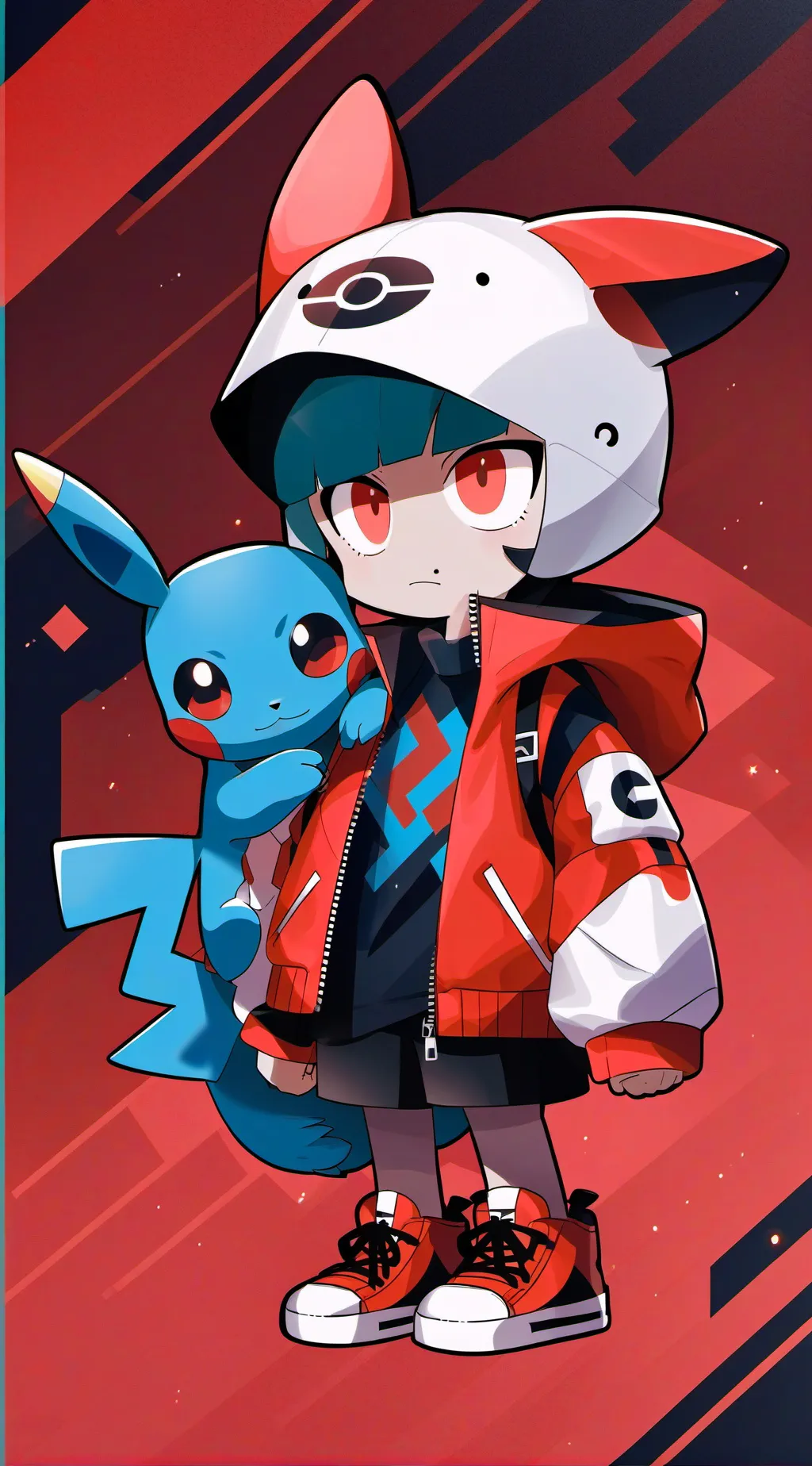 ai character: PikaBlu background