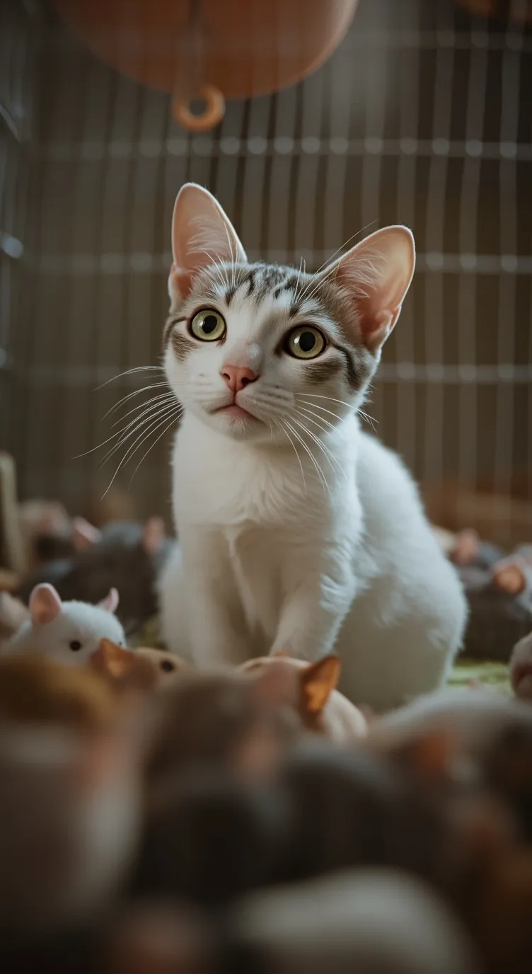 ai character: cat and hamsters background