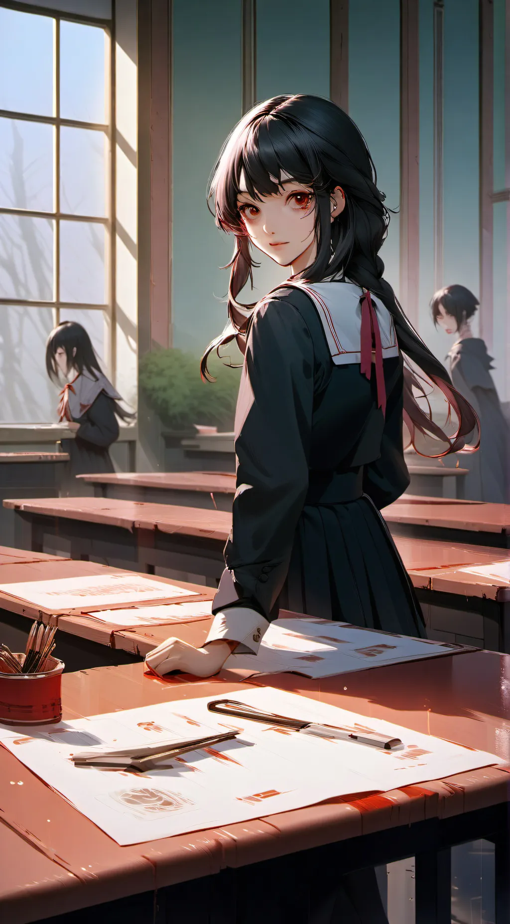 ai character: école de yandere  background