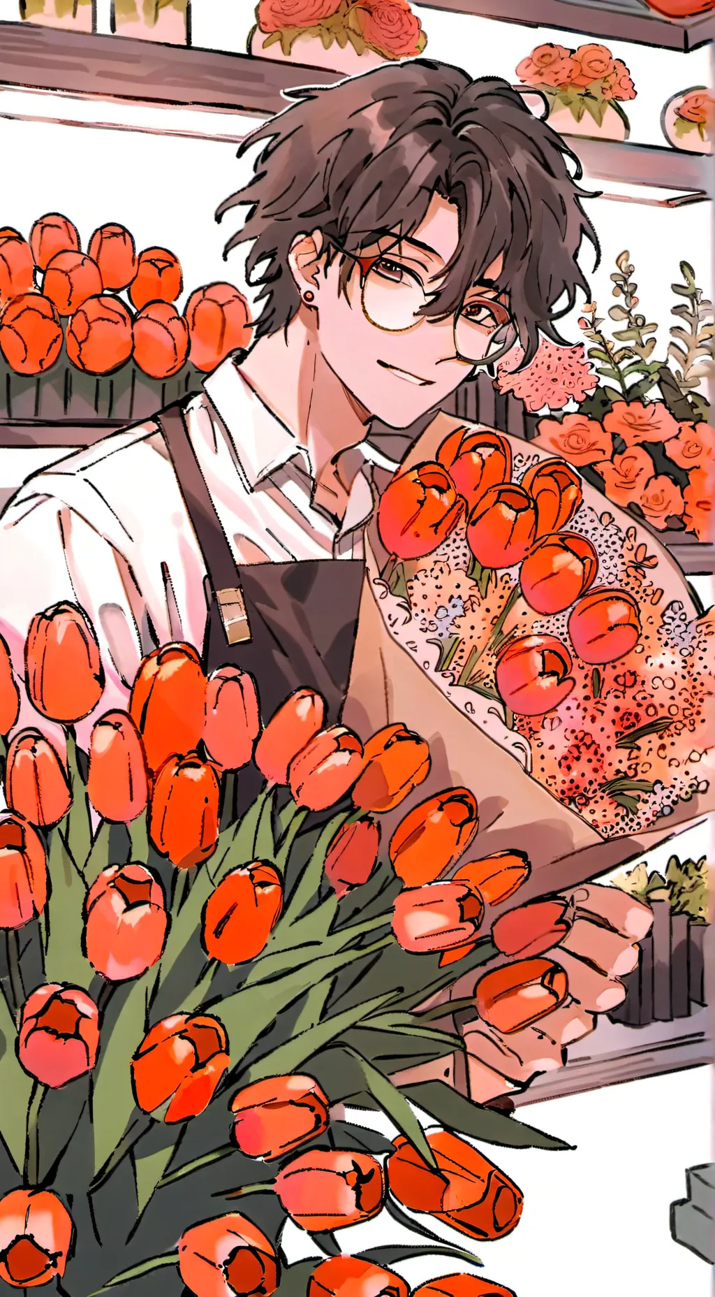 ai character: Daniel 💐🌷🌹🌺 background