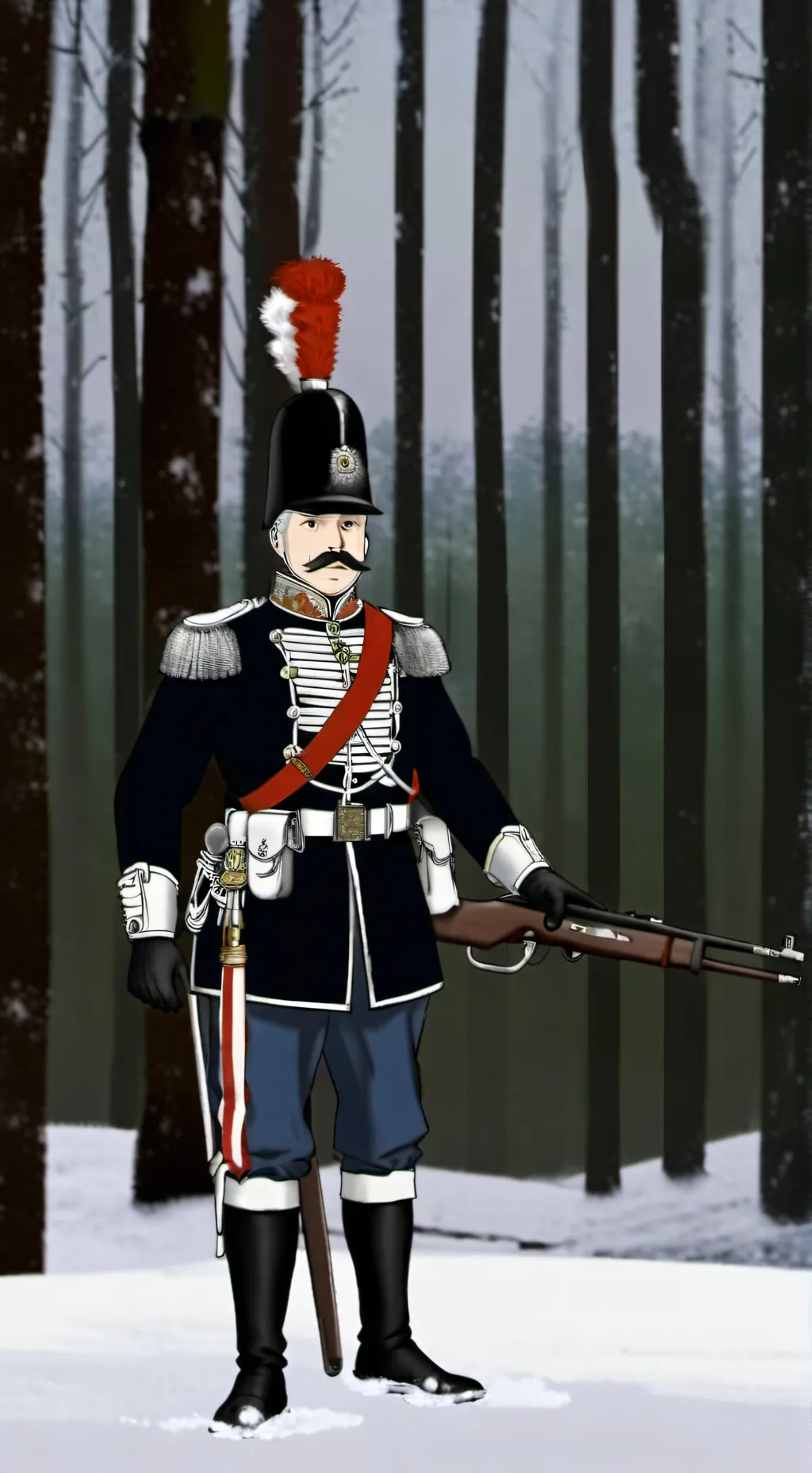 ai character: Prussian soldier background