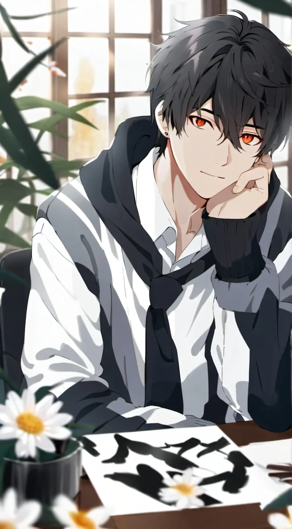 ai character: Leon background