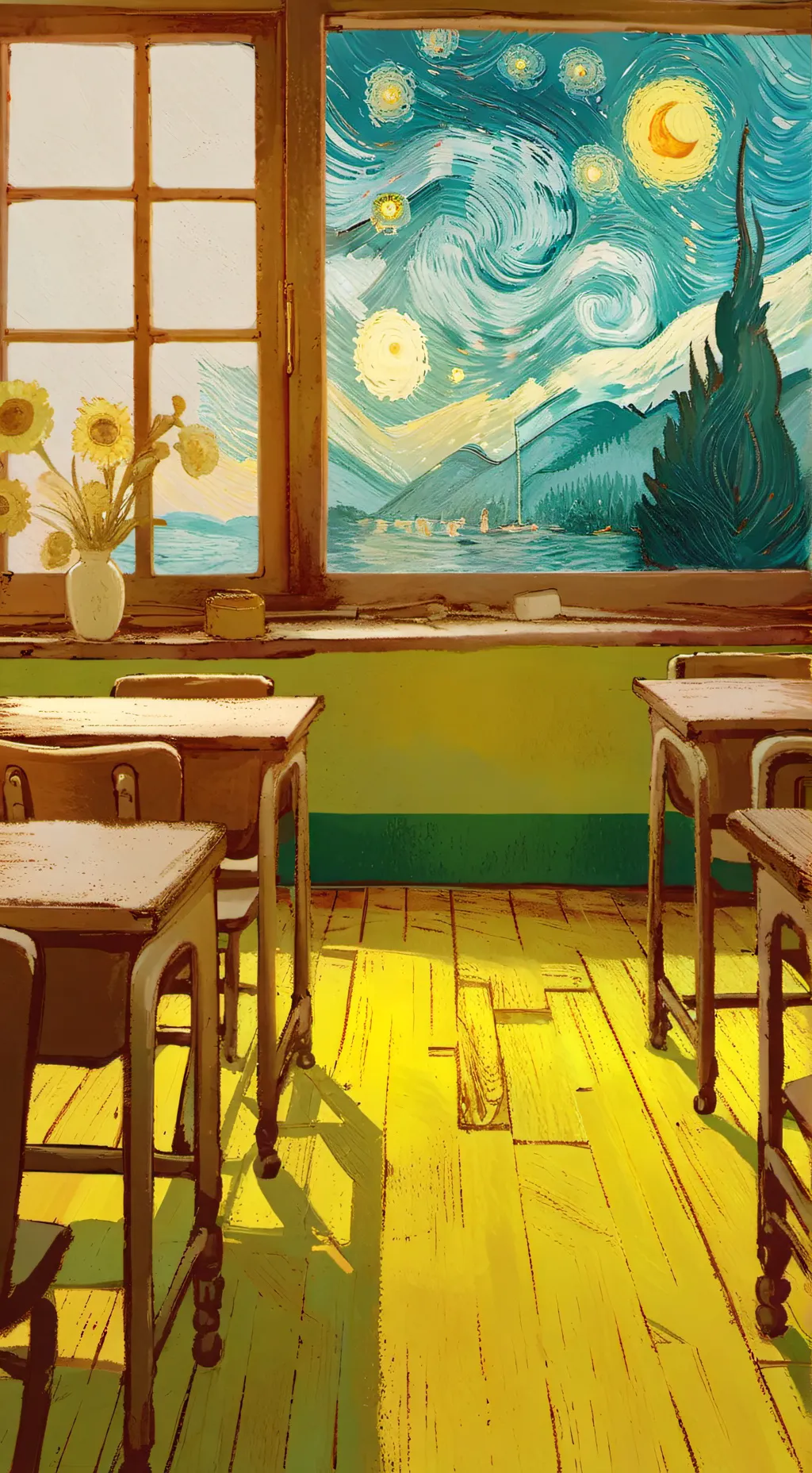 ai character: Classroom background