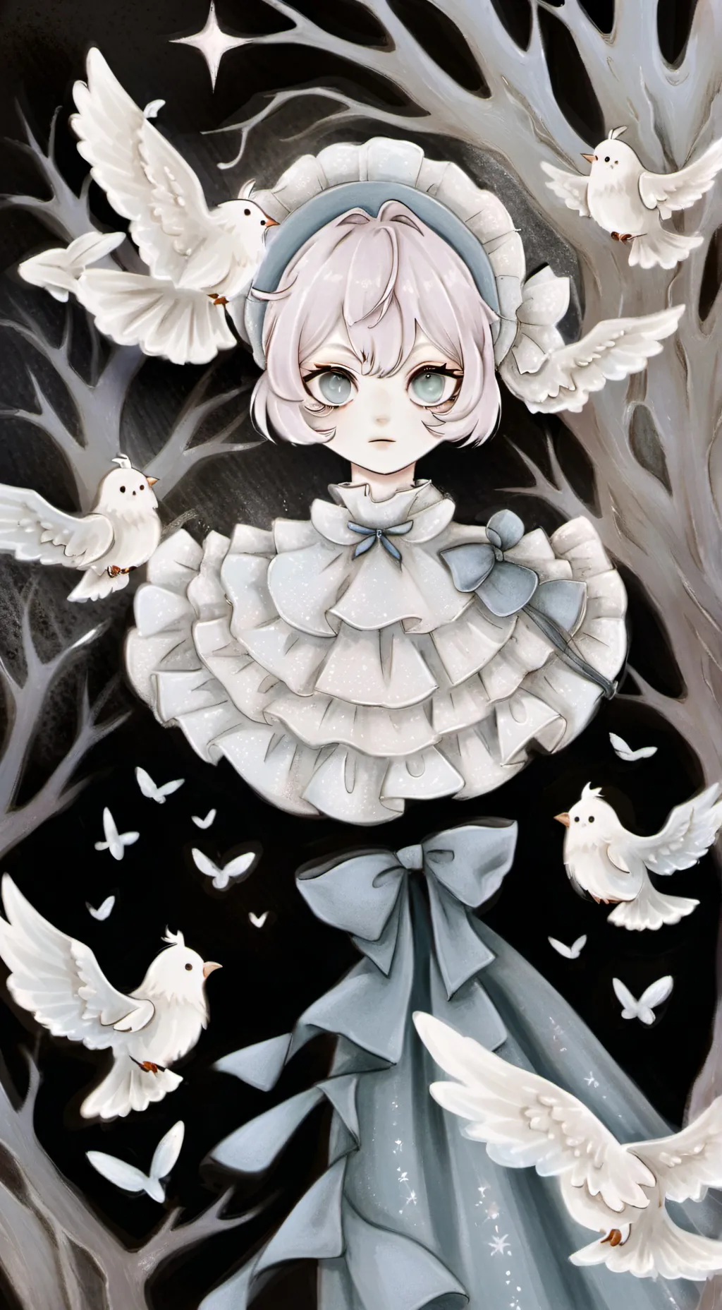 ai character: DiamondPinkyheart background