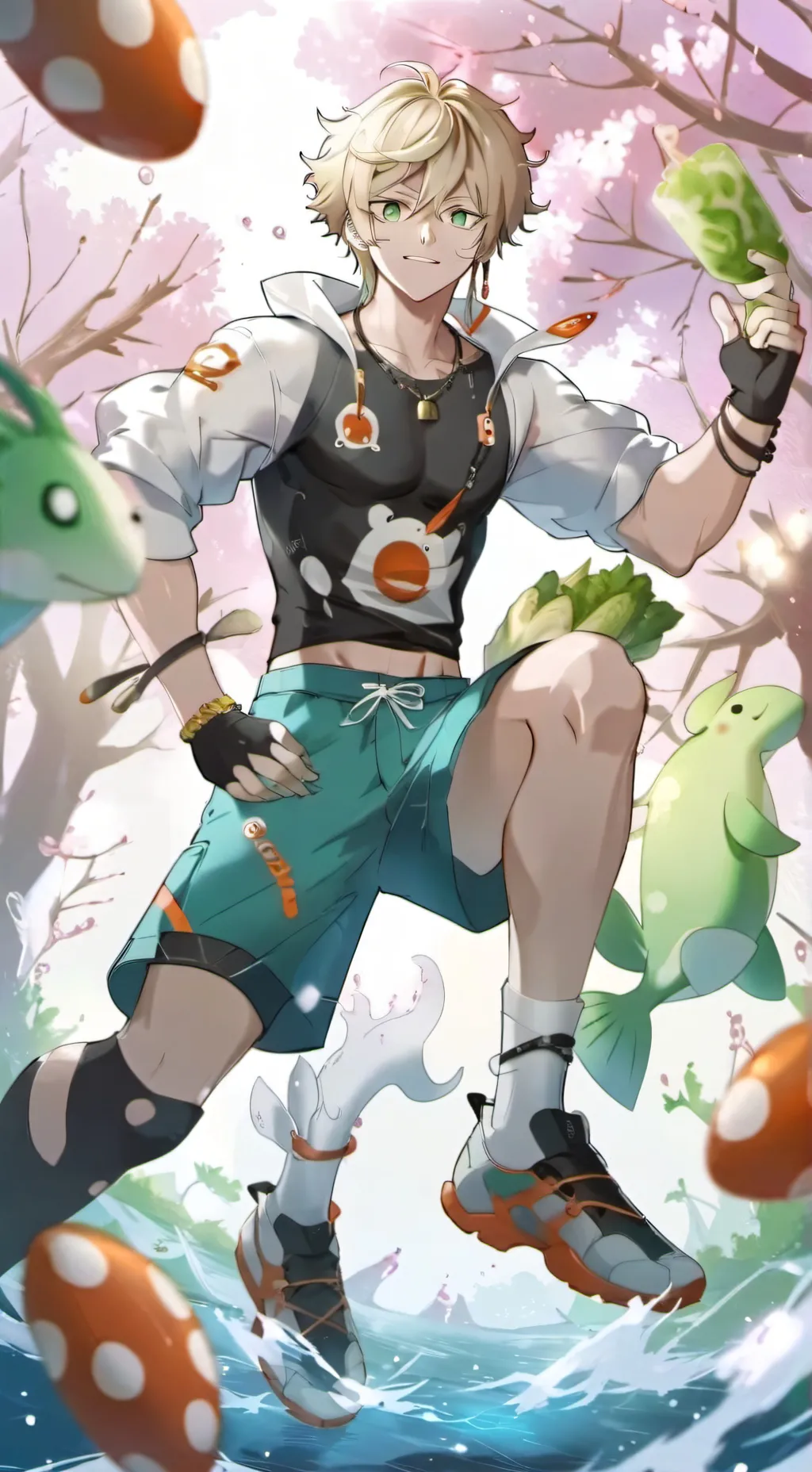 ai character: Mha squid game background