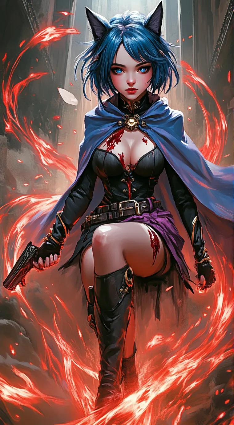 ai character: cat noir  background