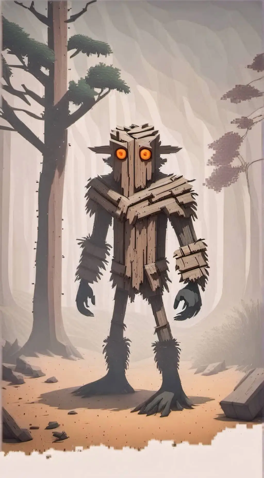 ai character: creaking background