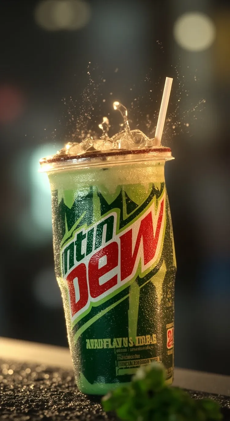ai character: Mountain dew Soda background