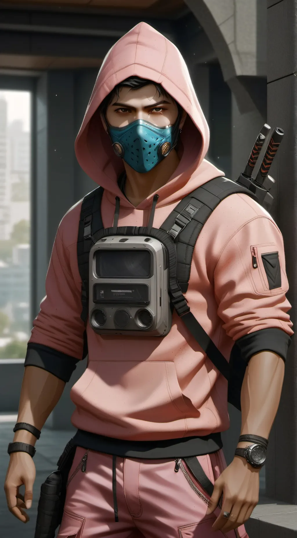 ai character: squid game guard background