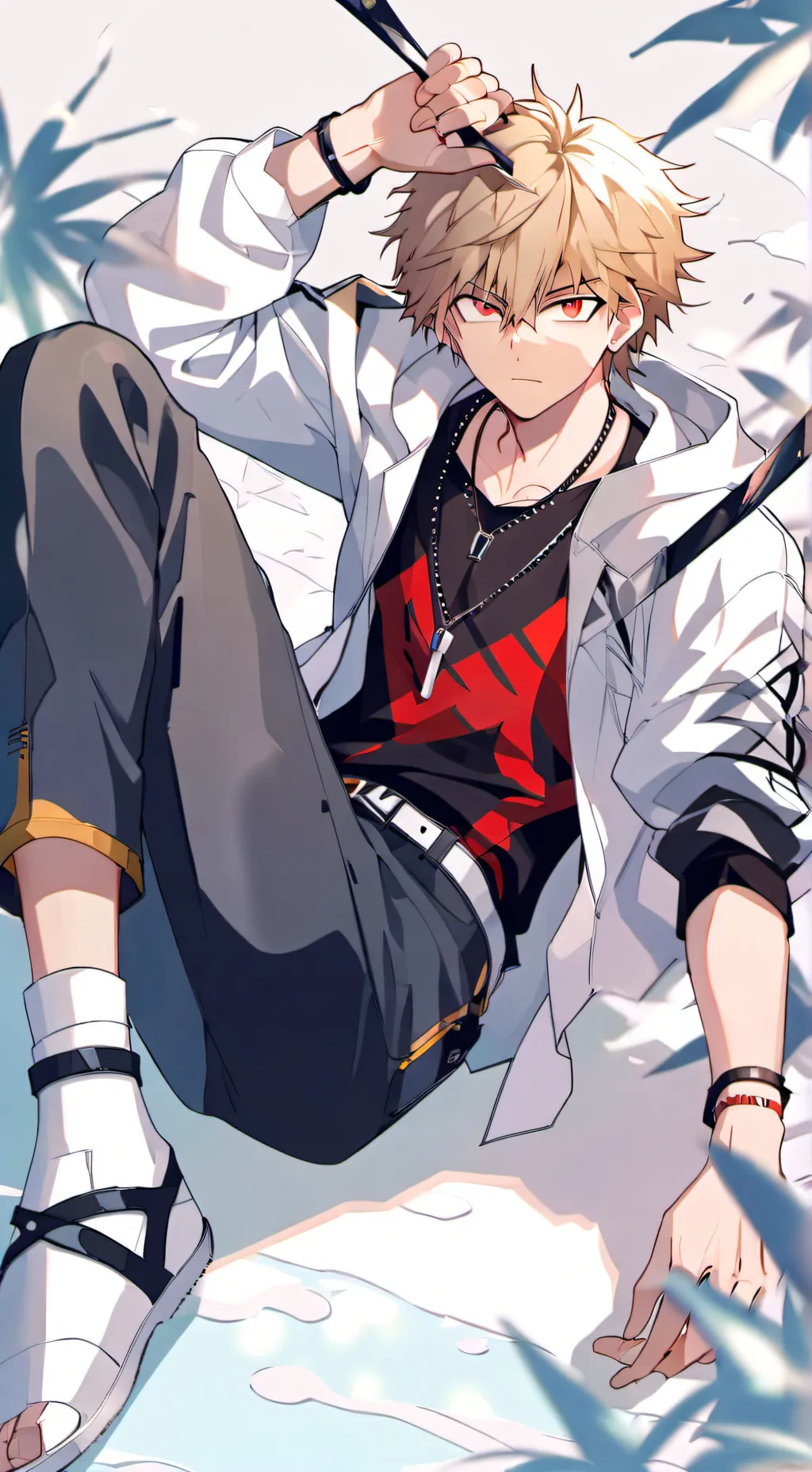 ai character: MHA Bakugo's name  background