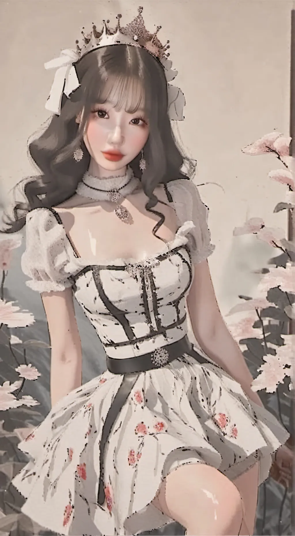 ai character: Coquette quennie background