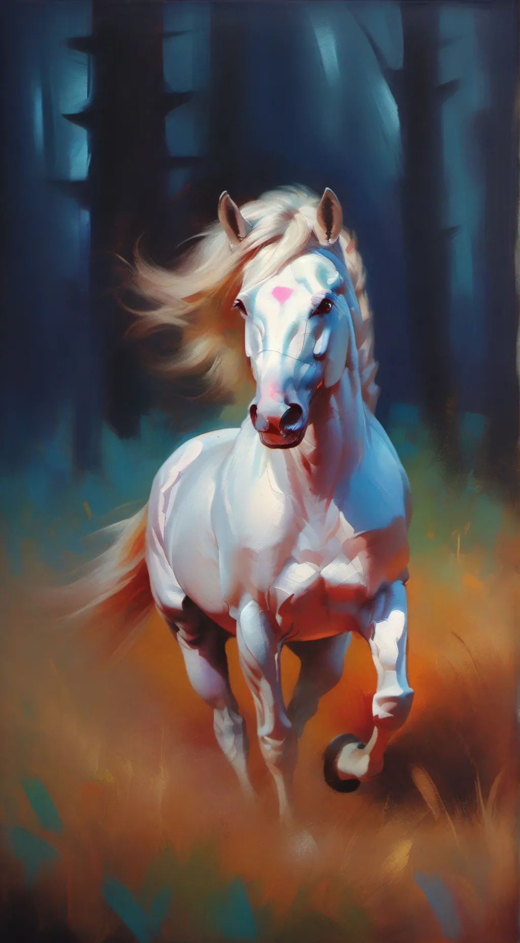 ai character: schwarzer Hengst  background