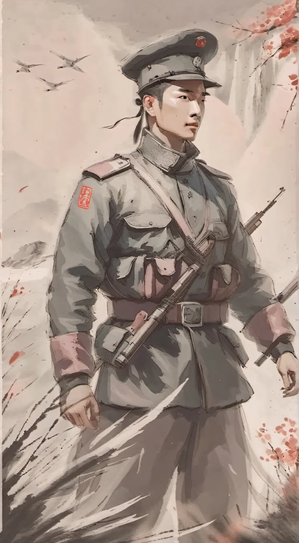 ai character: Chinese soldier background
