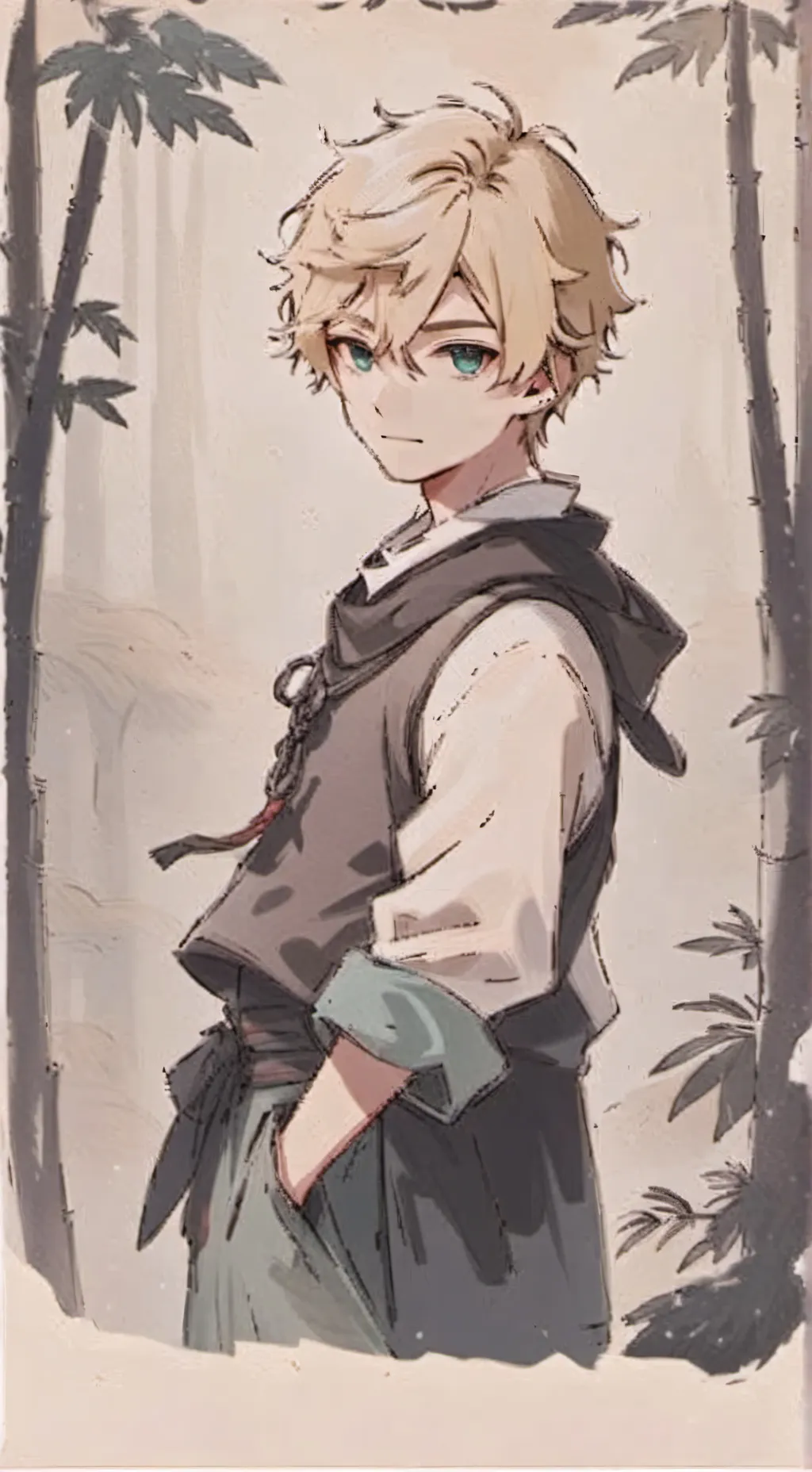 ai character: stuck male background