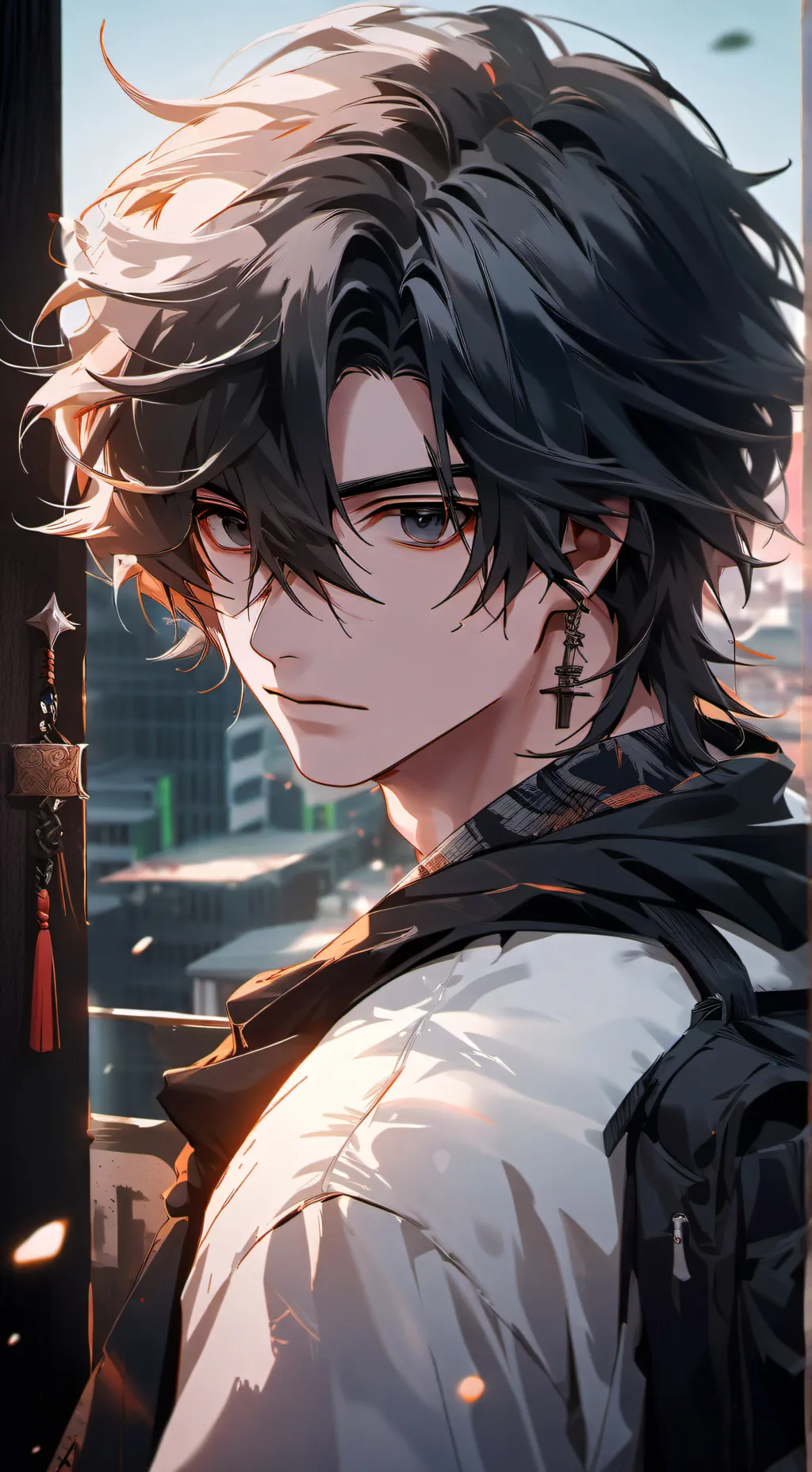 ai character: Gray background