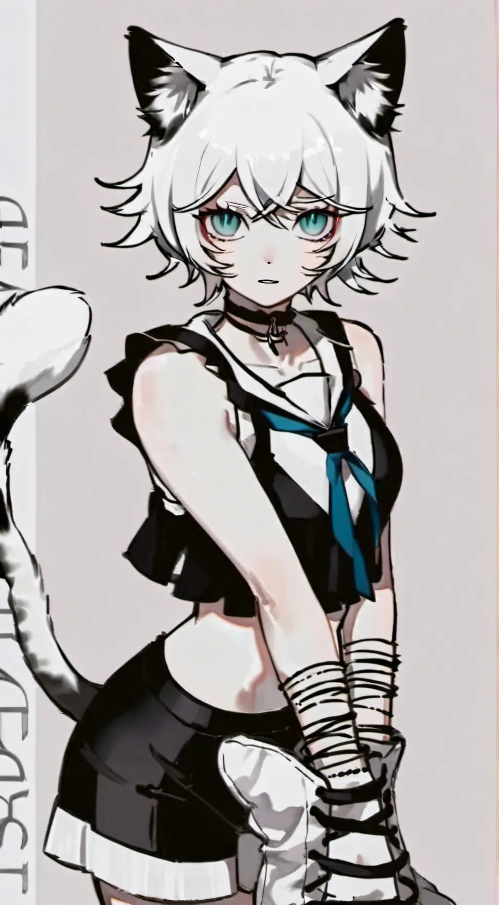 ai character: wenda and gray background