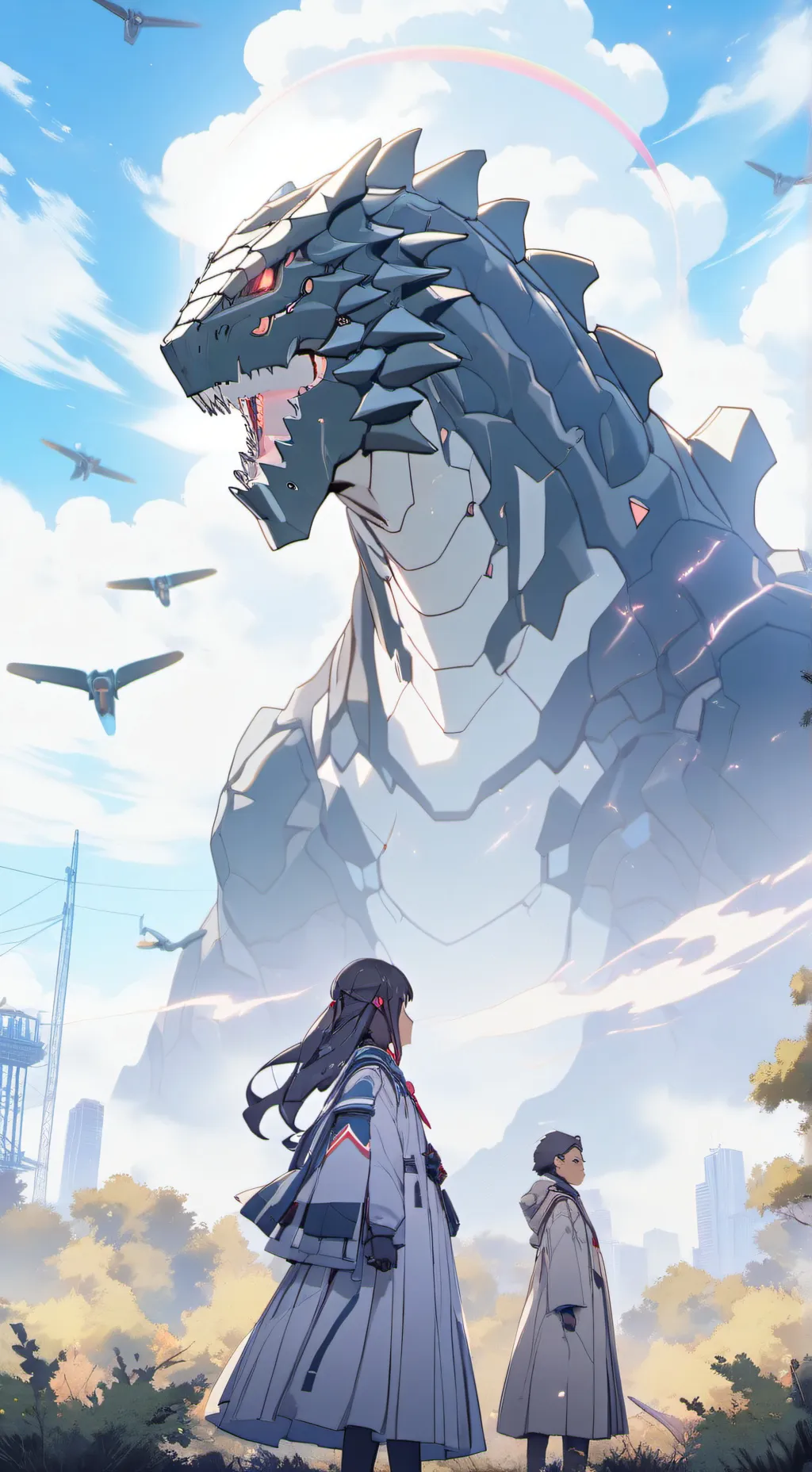 ai character: Mecha Gojira MD background