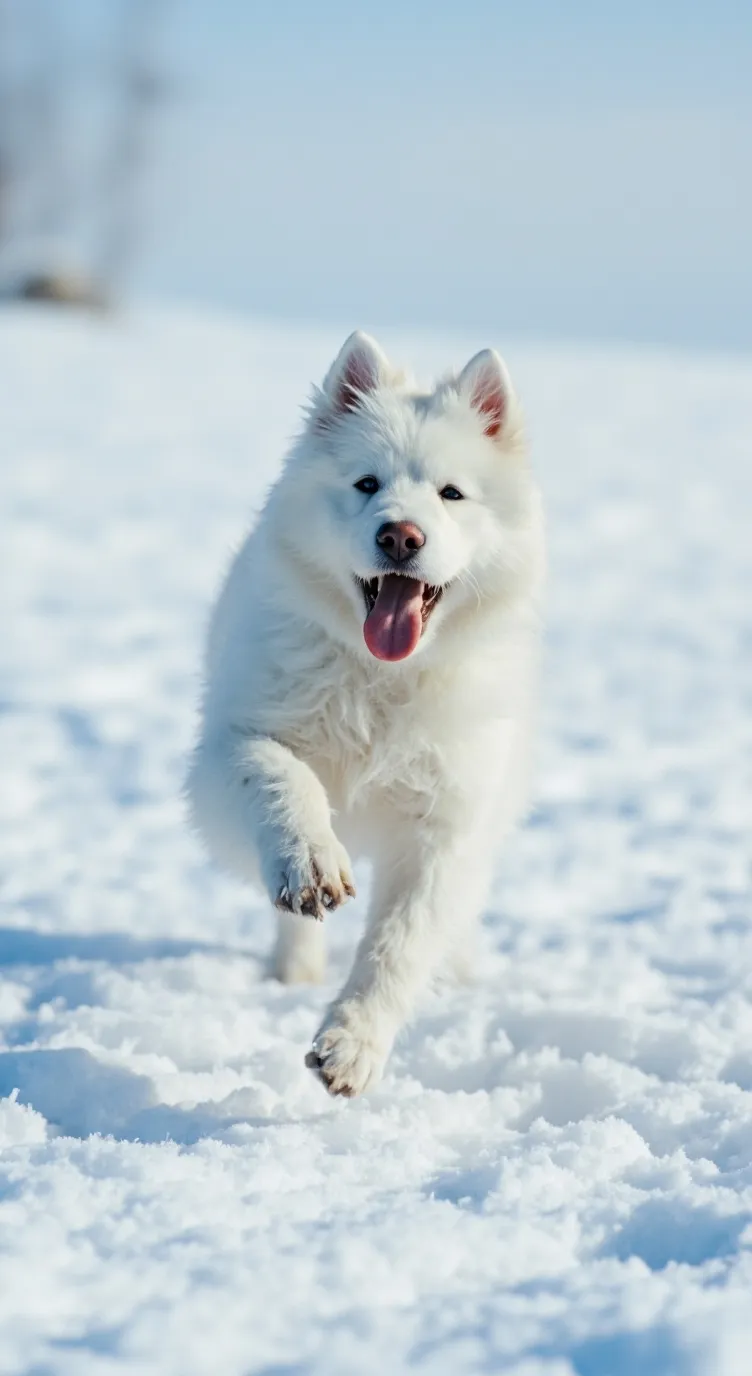 ai character: White dog background