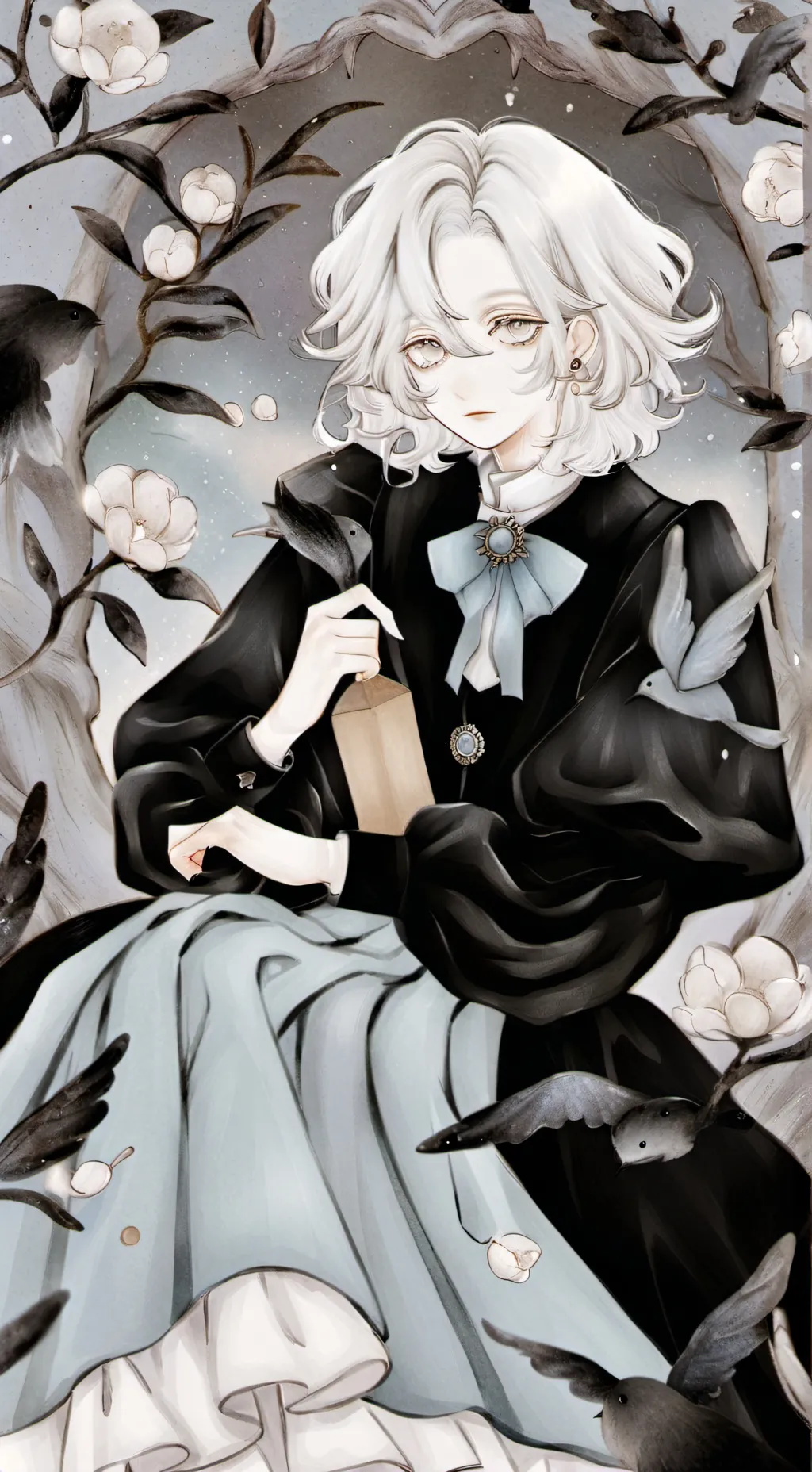 ai character: +~haunted house~+ background