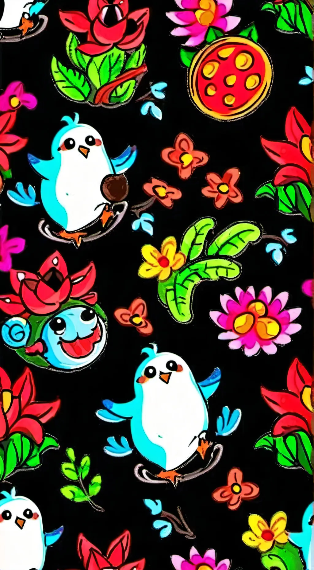 ai character: smiling critters  background