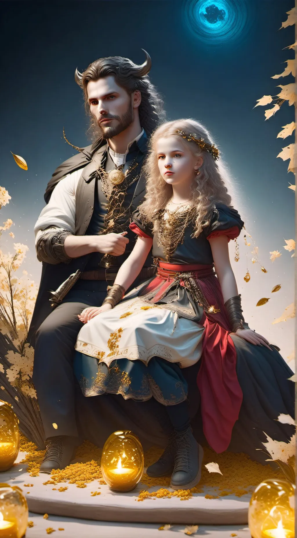 ai character: Cerlie e lucifero background