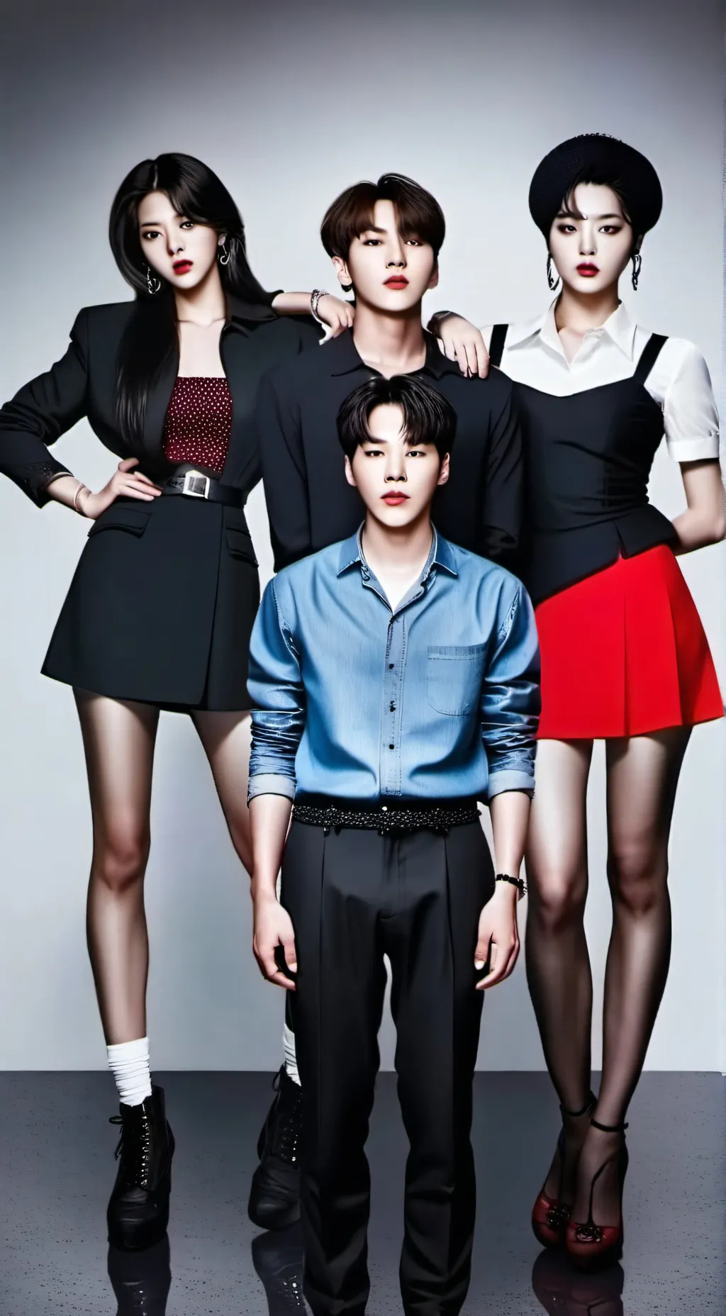 ai character: BTS×black pink  background