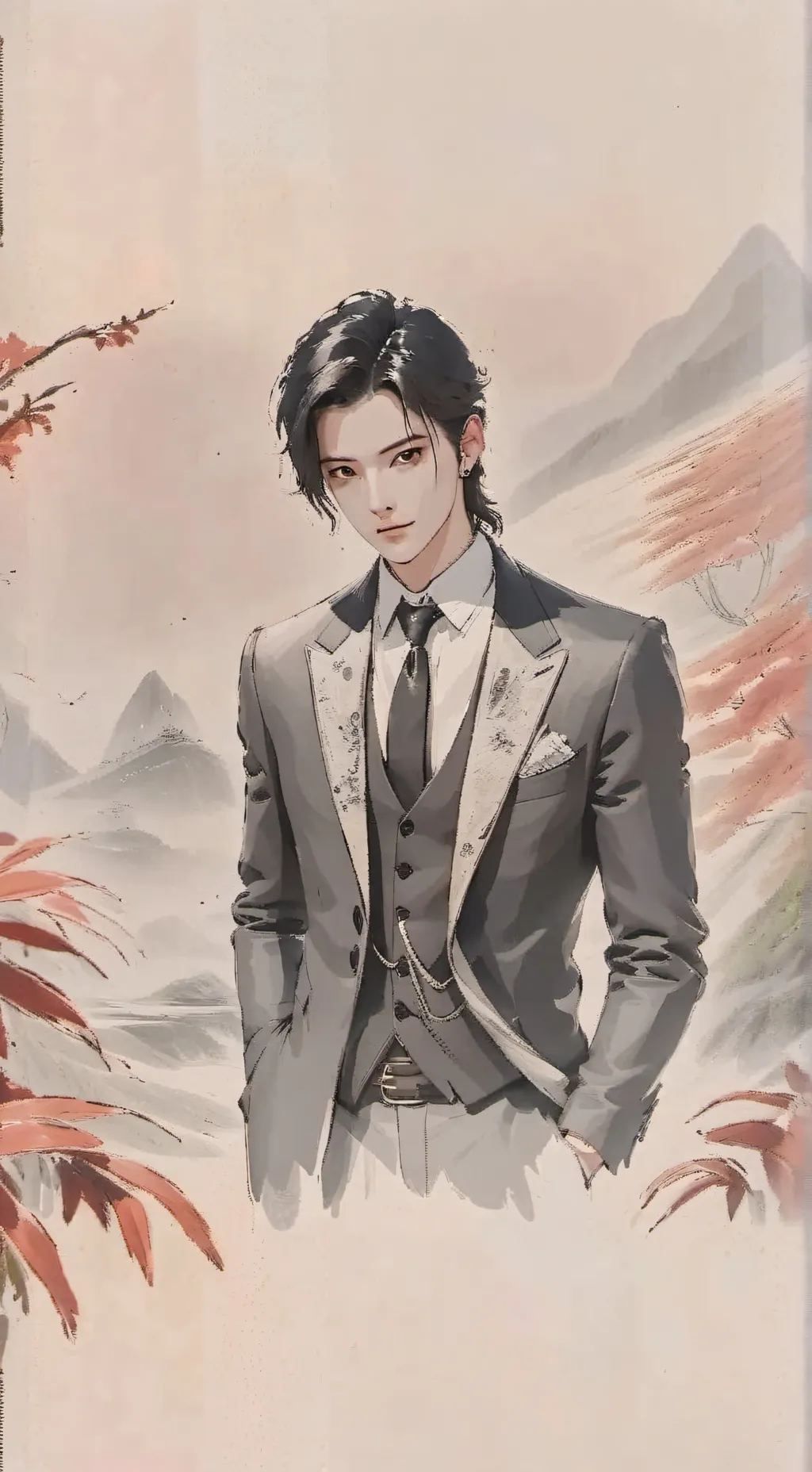 ai character: William brown background