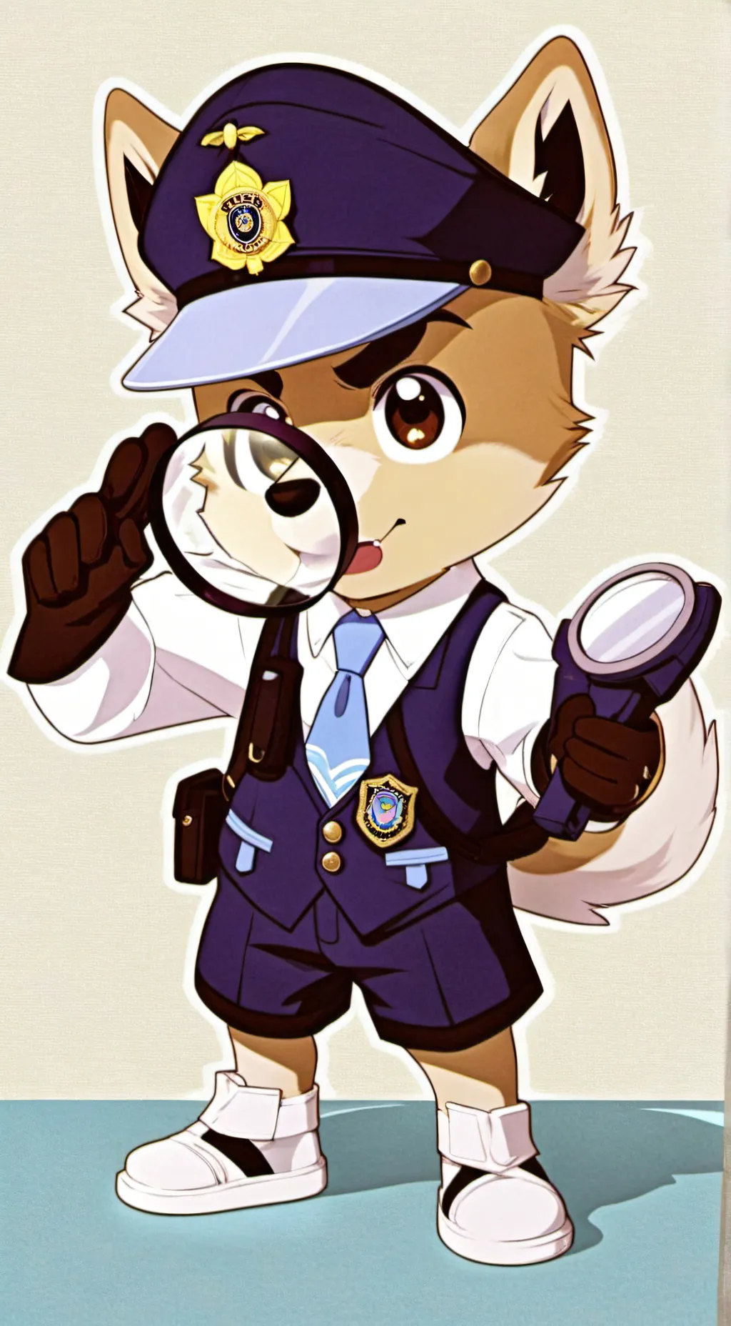 ai character: sheriff labrador background