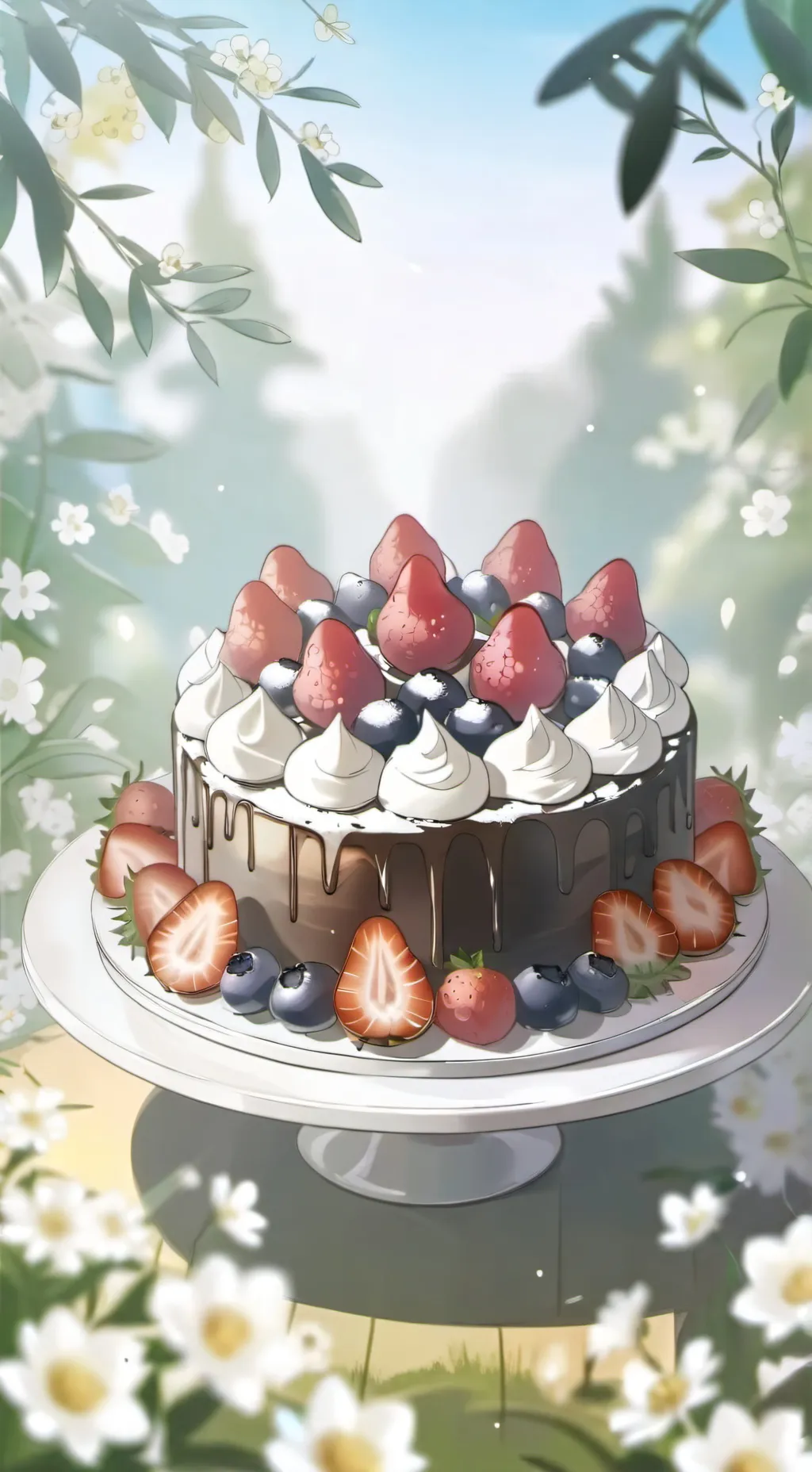 ai character: fruitcake background