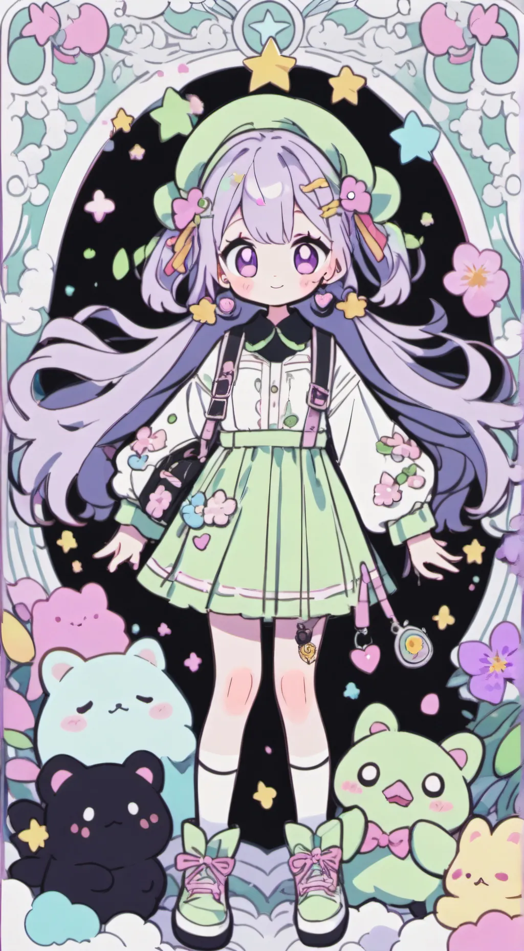 ai character: SKZ (🐺🐰🐷🦦🦫🐥🐕🦊) background