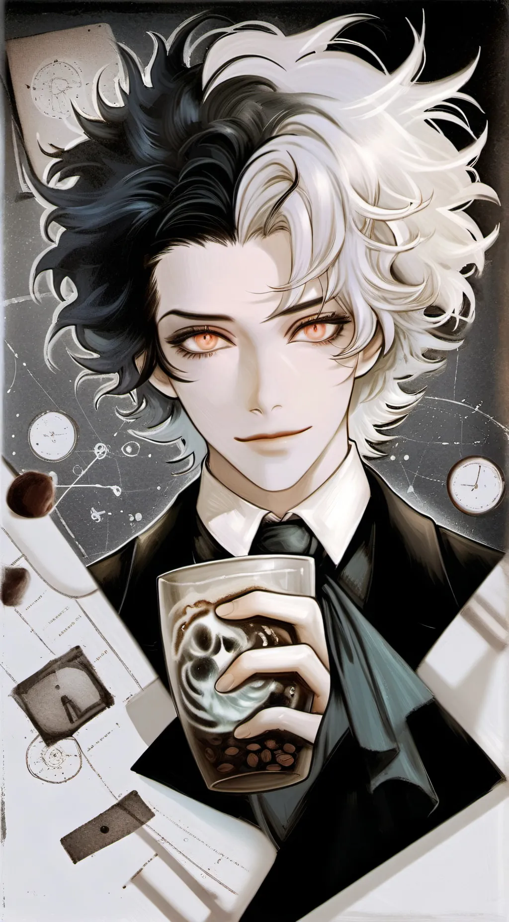 ai character: The Quantum Latte Theorist background