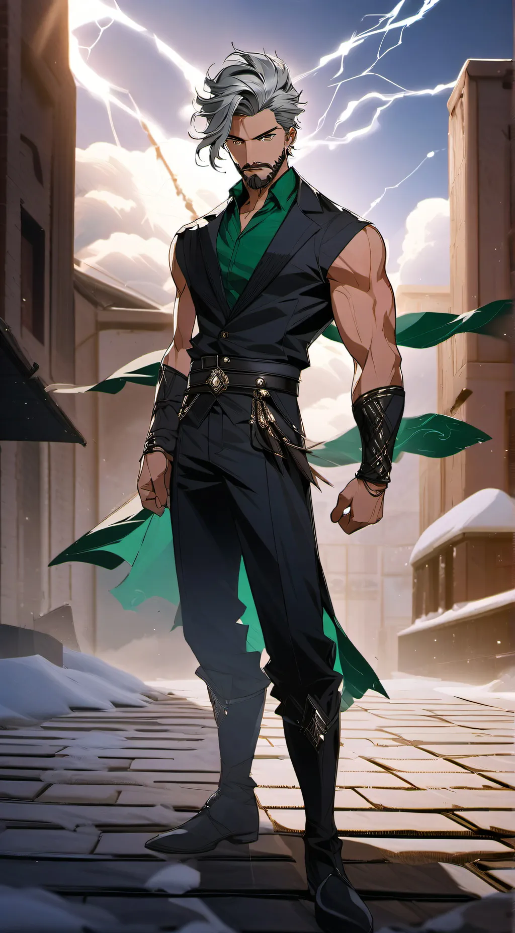 ai character: The first stone  background